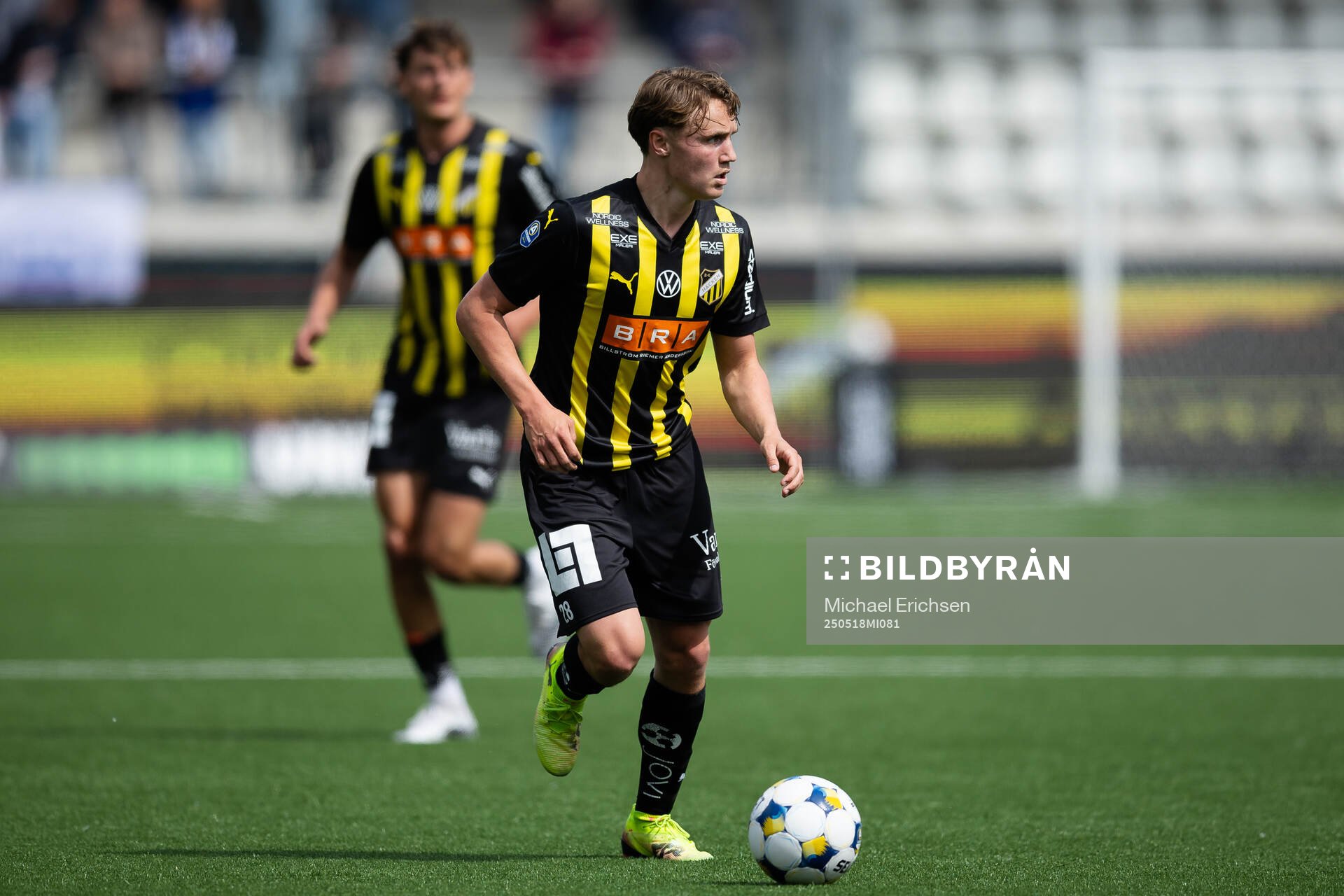 Häckens Filip Öhman under fotbollsmatchen i Allsvenskan mellan Häcken och Värnamo den 18 maj 2025 i Göteborg. 