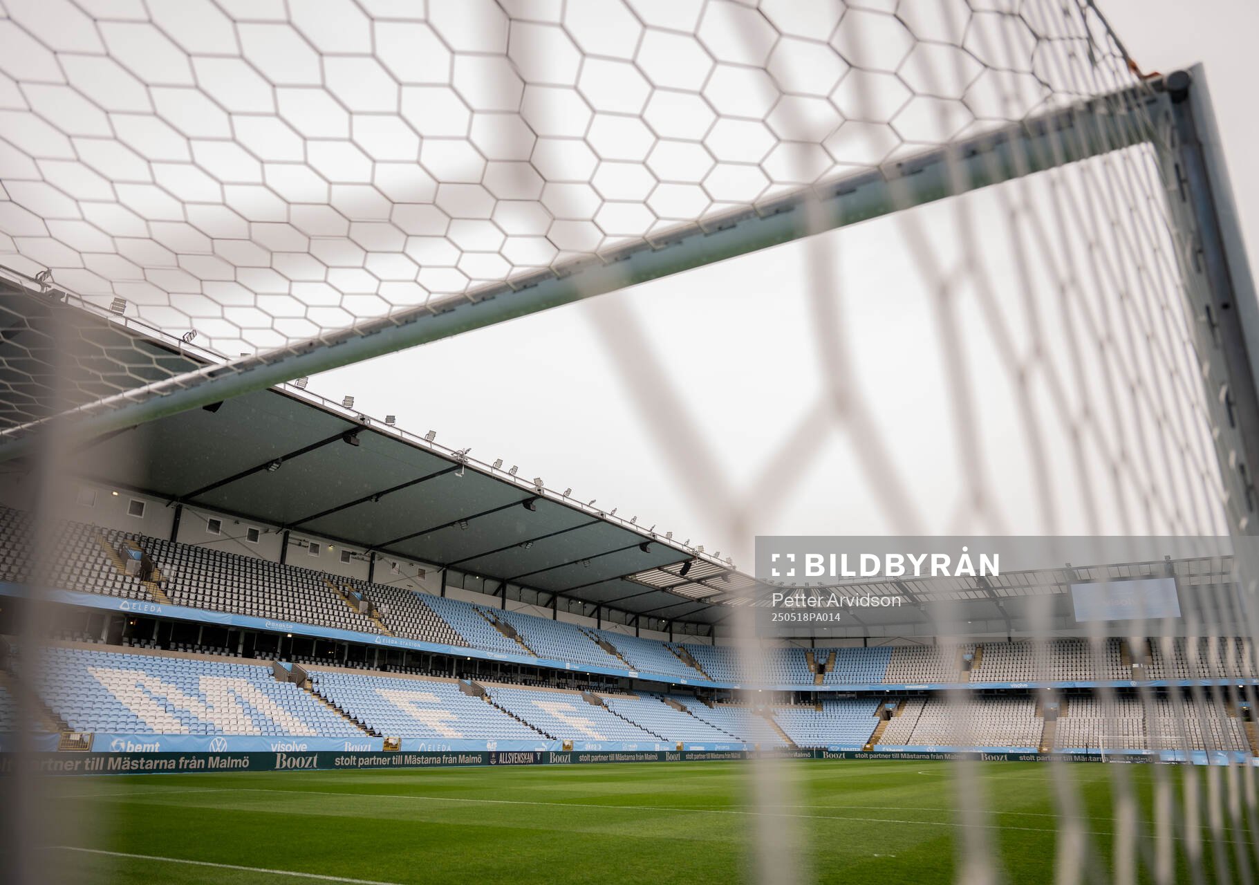 Interiör Eleda Stadion inför fotbollsmatchen i Allsvenskan mellan Malmö FF och Halmstad den 18 maj 2025 i Malmö. 