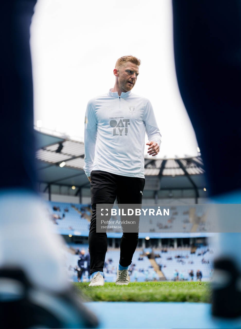 Malmö FFs Anders Christiansen inför fotbollsmatchen i Allsvenskan mellan Malmö FF och Halmstad den 18 maj 2025 i Malmö. 