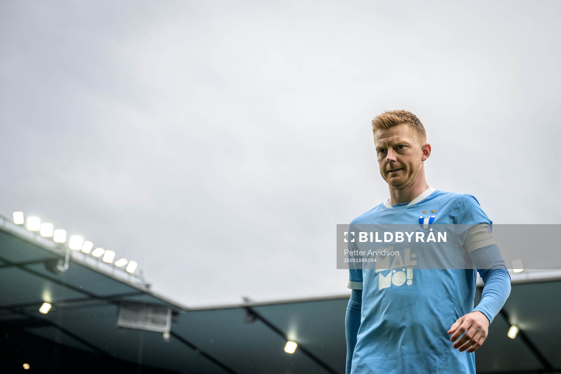 Malmö FFs Anders Christiansen under fotbollsmatchen i Allsvenskan mellan Malmö FF och Halmstad den 18 maj 2025 i Malmö. 