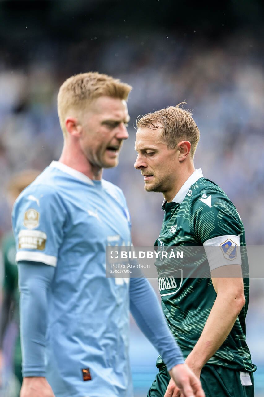 Malmö FFs Anders Christiansen och Halmstads Joel Allansson