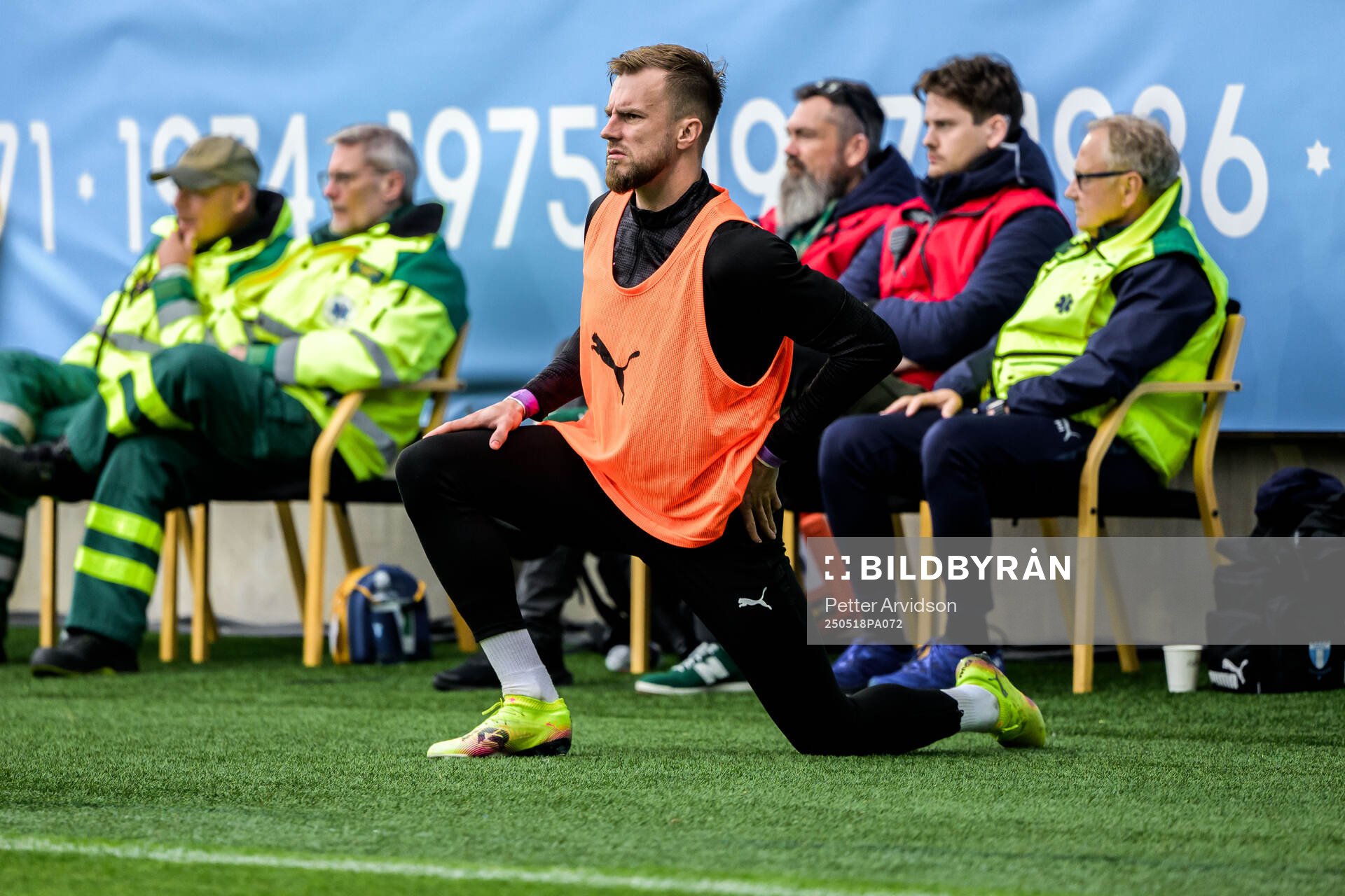 Malmö FFs målvakt Ricardo Friedrich under fotbollsmatchen i Allsvenskan mellan Malmö FF och Halmstad den 18 maj 2025 i Malmö. 
