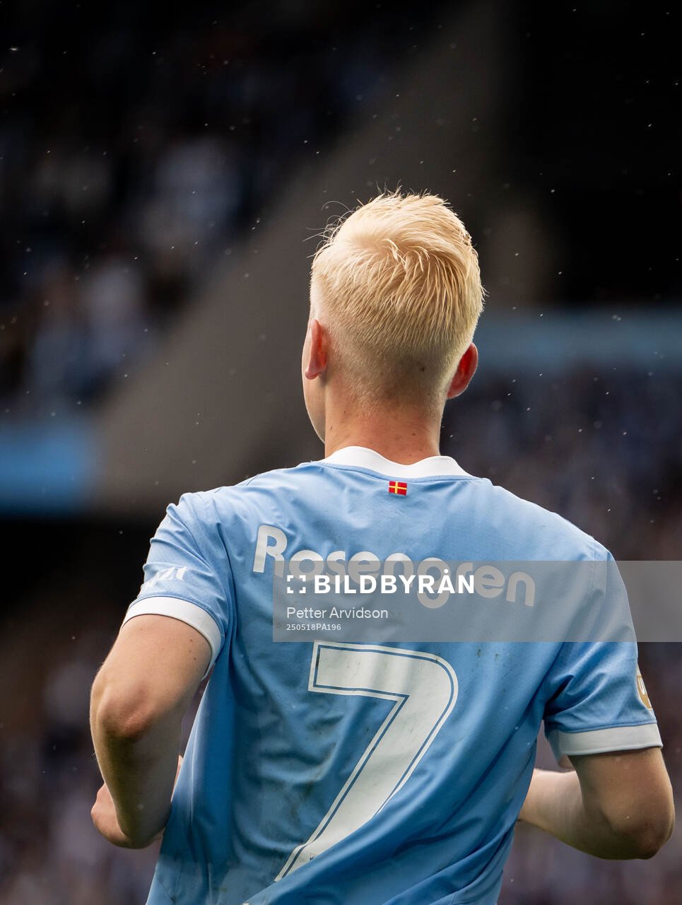Malmö FFs Otto Rosengren under fotbollsmatchen i Allsvenskan mellan Malmö FF och Halmstad den 18 maj 2025 i Malmö. 