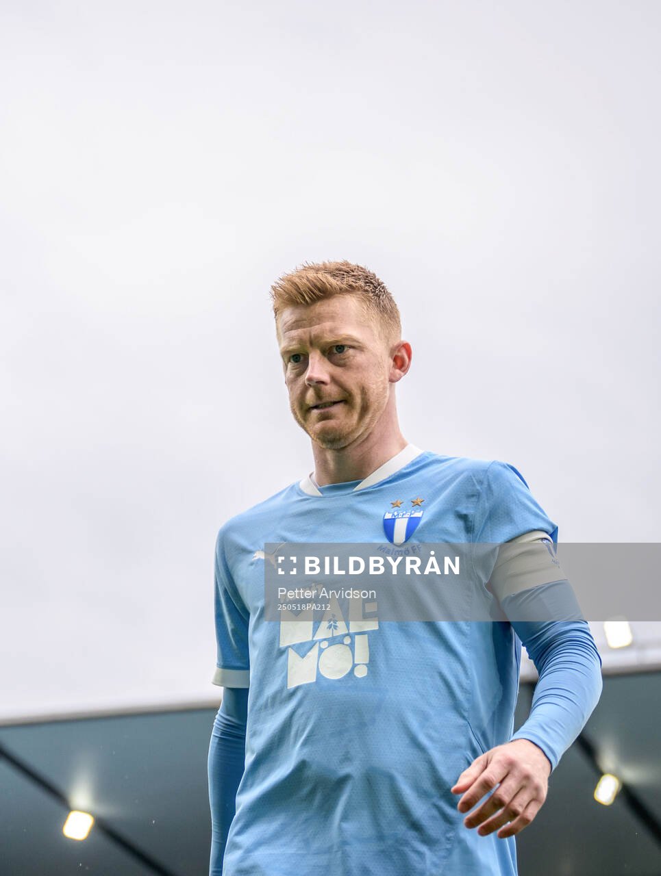 Malmö FFs Anders Christiansen inför fotbollsmatchen i Allsvenskan mellan Malmö FF och Halmstad den 18 maj 2025 i Malmö. 