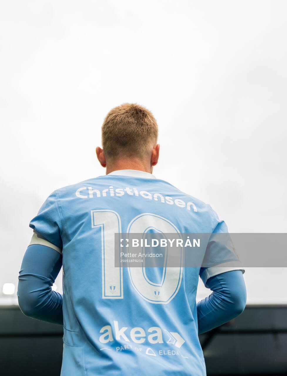 Malmö FFs Anders Christiansen inför fotbollsmatchen i Allsvenskan mellan Malmö FF och Halmstad den 18 maj 2025 i Malmö. 