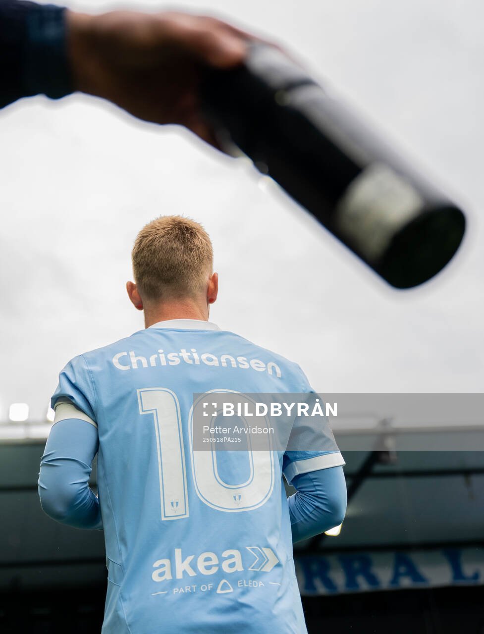 Malmö FFs Anders Christiansen inför fotbollsmatchen i Allsvenskan mellan Malmö FF och Halmstad den 18 maj 2025 i Malmö. 
