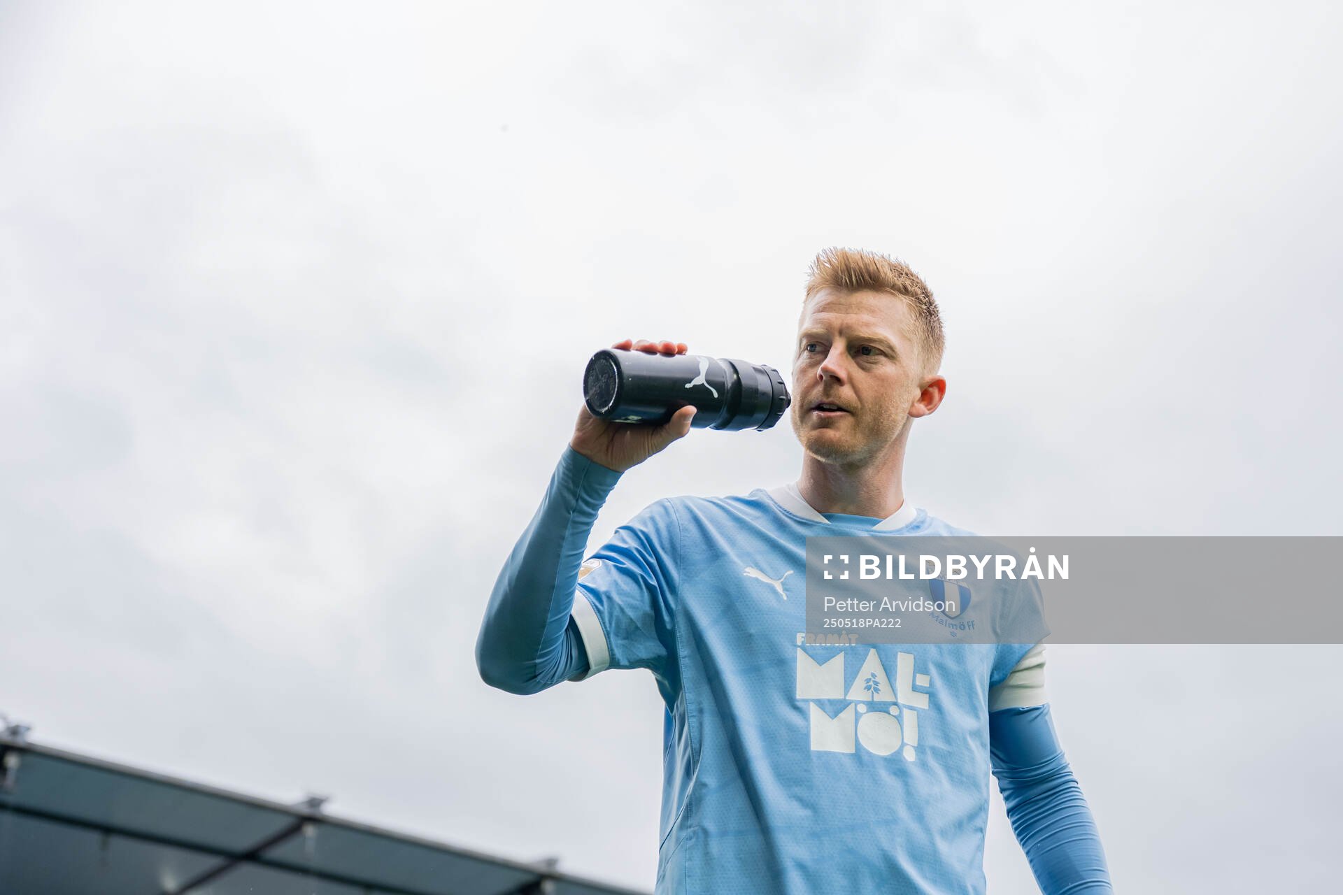 Malmö FFs Anders Christiansen inför fotbollsmatchen i Allsvenskan mellan Malmö FF och Halmstad den 18 maj 2025 i Malmö. 