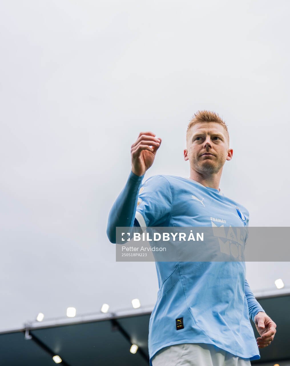 Malmö FFs Anders Christiansen inför fotbollsmatchen i Allsvenskan mellan Malmö FF och Halmstad den 18 maj 2025 i Malmö. 