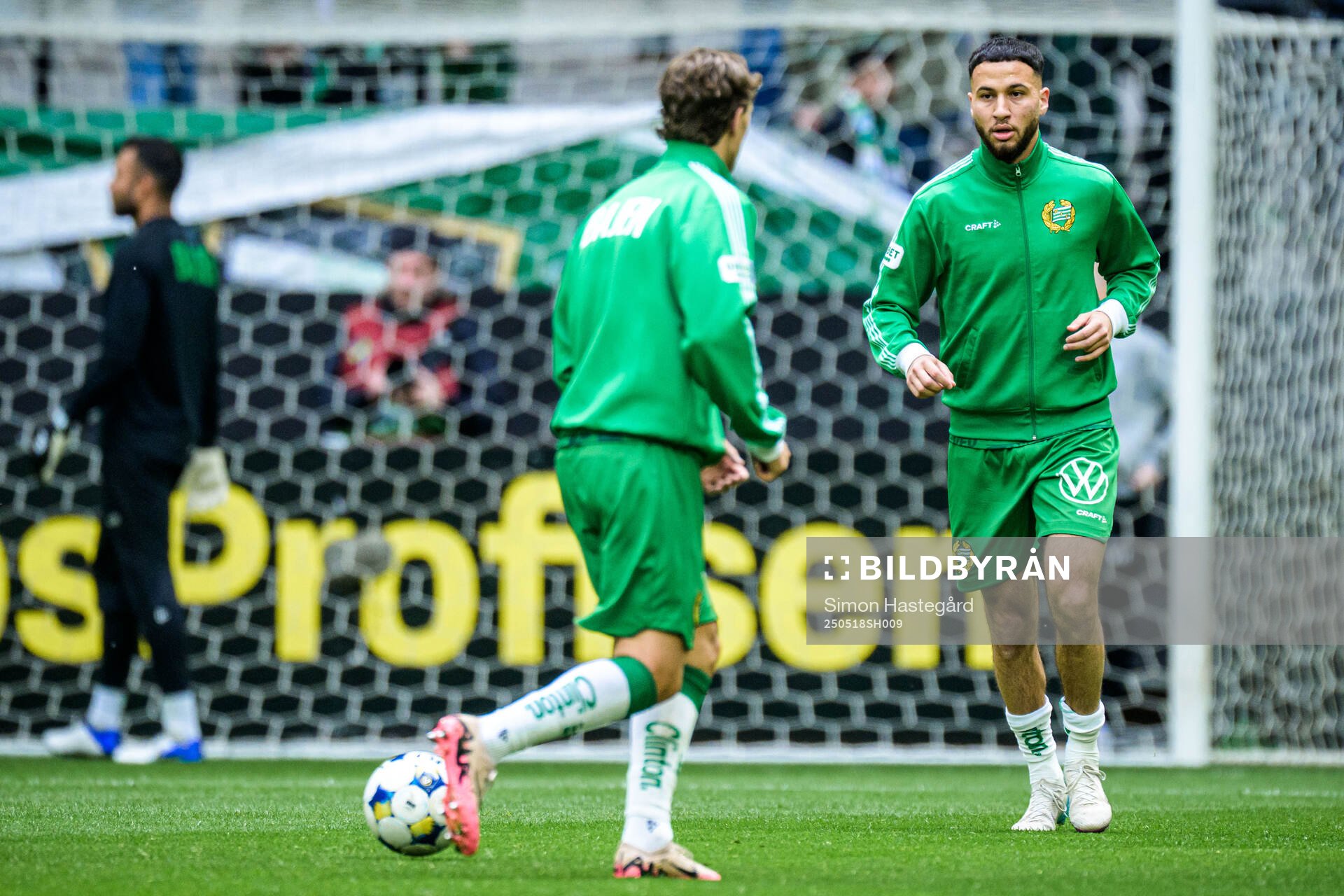 Hammarbys Abdelrahman Boudah Saidi inför fotbollsmatchen i Allsvenskan mellan AIK och Hammarby den 18 maj 2025 i Stockholm. 