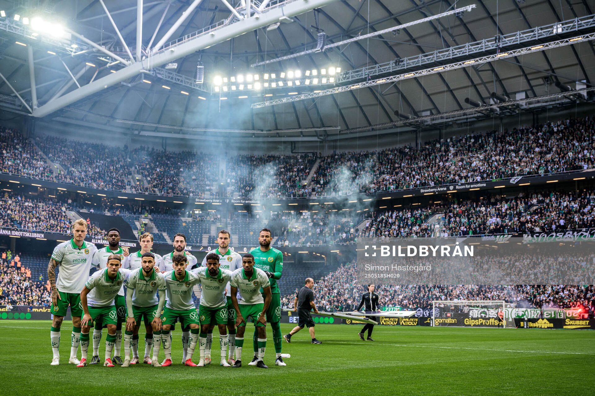Hammarbys startelva inför fotbollsmatchen i Allsvenskan mellan AIK och Hammarby den 18 maj 2025 i Stockholm. 