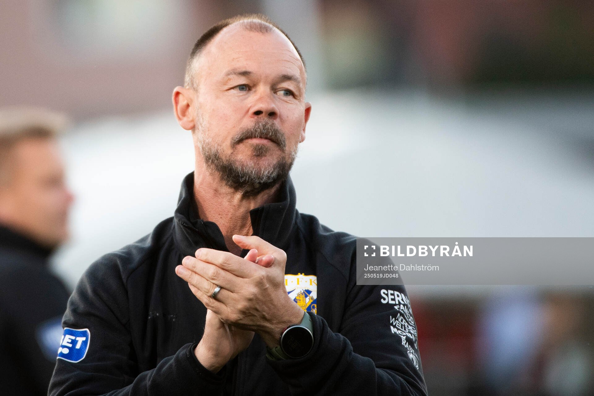 IFK Göteborgs tränare Stefan Billborn efter fotbollsmatchen i Allsvenskan mellan Degerfors och IFK Göteborg den 19 maj 2025 i Degerfors.