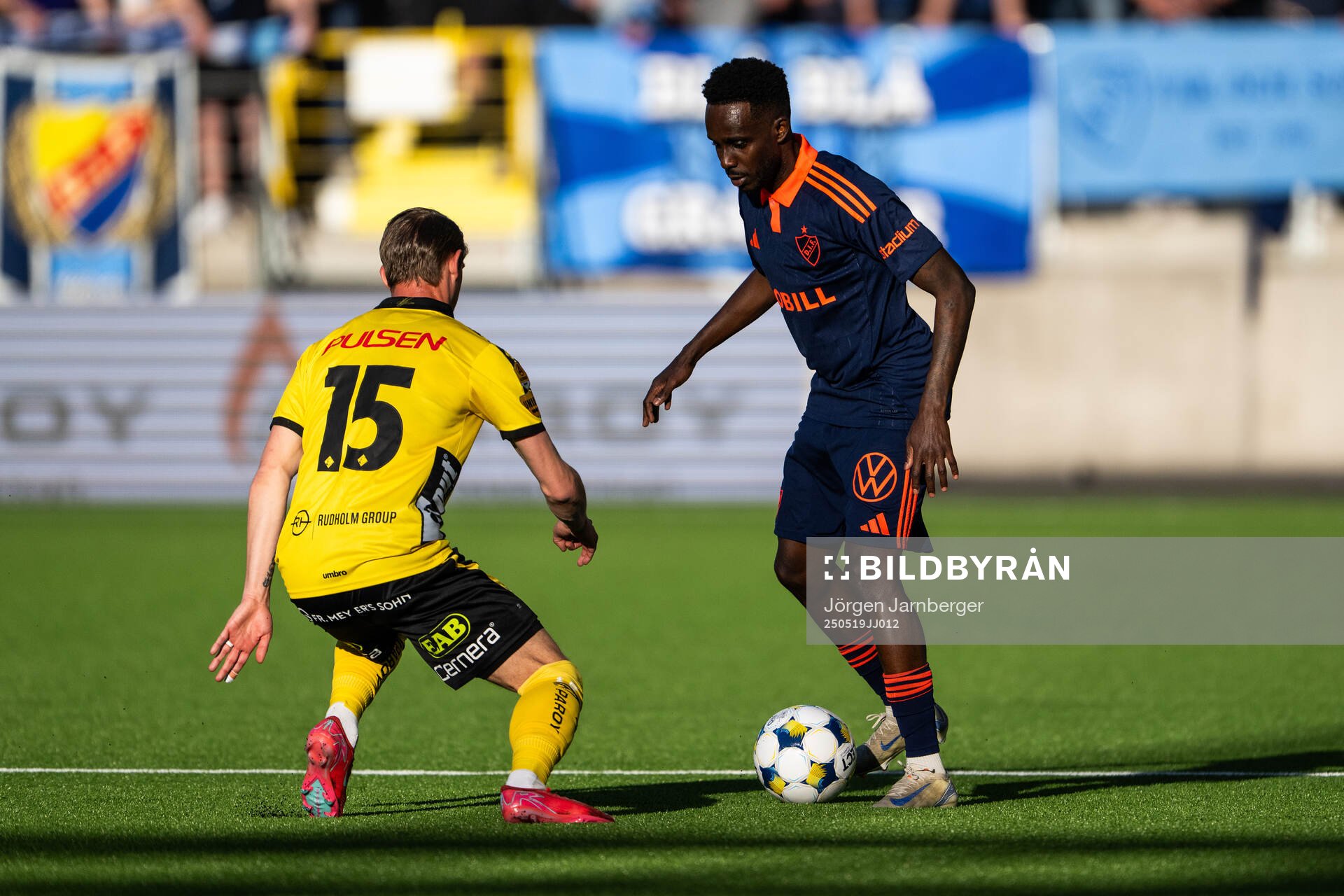 Djurgårdens Tokmac Nguen under fotbollsmatchen i Allsvenskan mellan Elfsborg och Djurgården den 19 maj 2025 i Borås. 