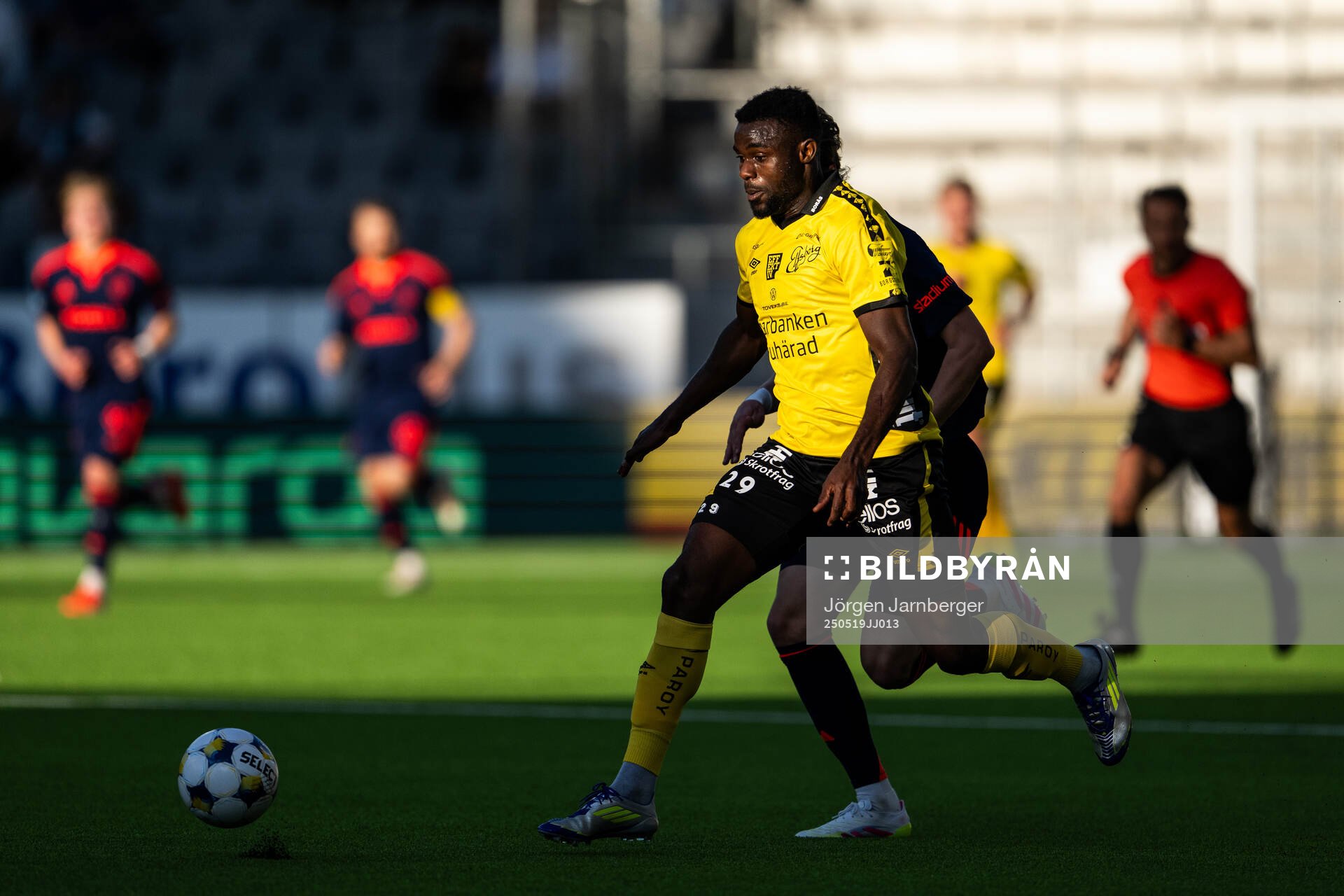 Elfsborgs Ibrahim Buhari under fotbollsmatchen i Allsvenskan mellan Elfsborg och Djurgården den 19 maj 2025 i Borås. 