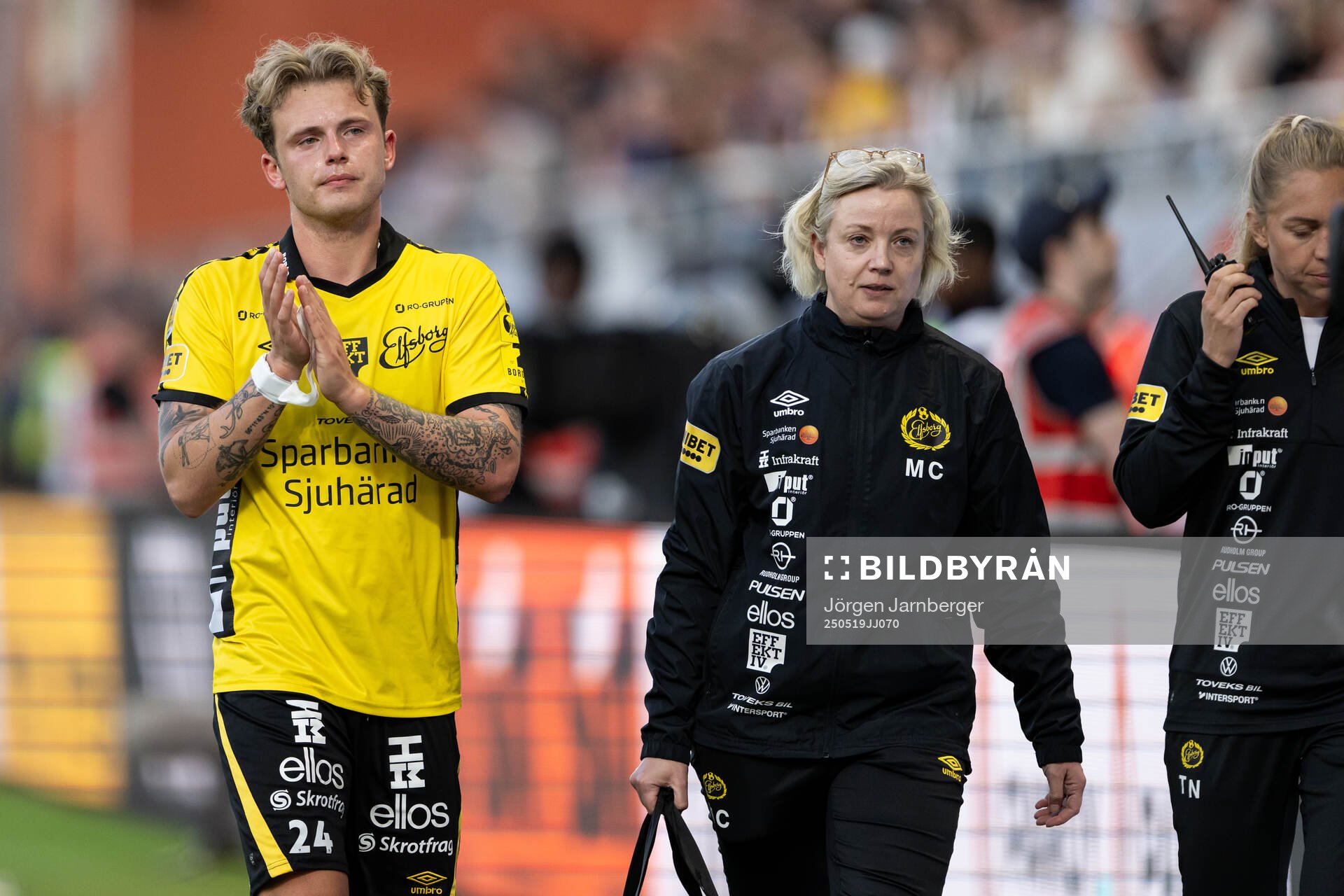Elfsborgs Frederik Ihler under fotbollsmatchen i Allsvenskan mellan Elfsborg och Djurgården den 19 maj 2025 i Borås. 