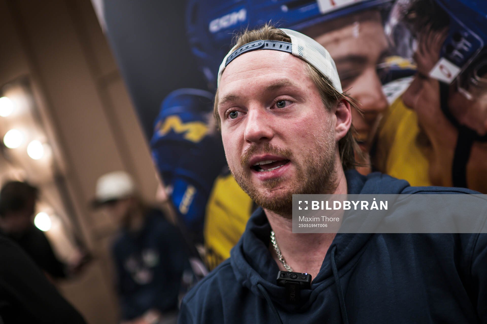 Rasmus Sandin of Sweden at a press event