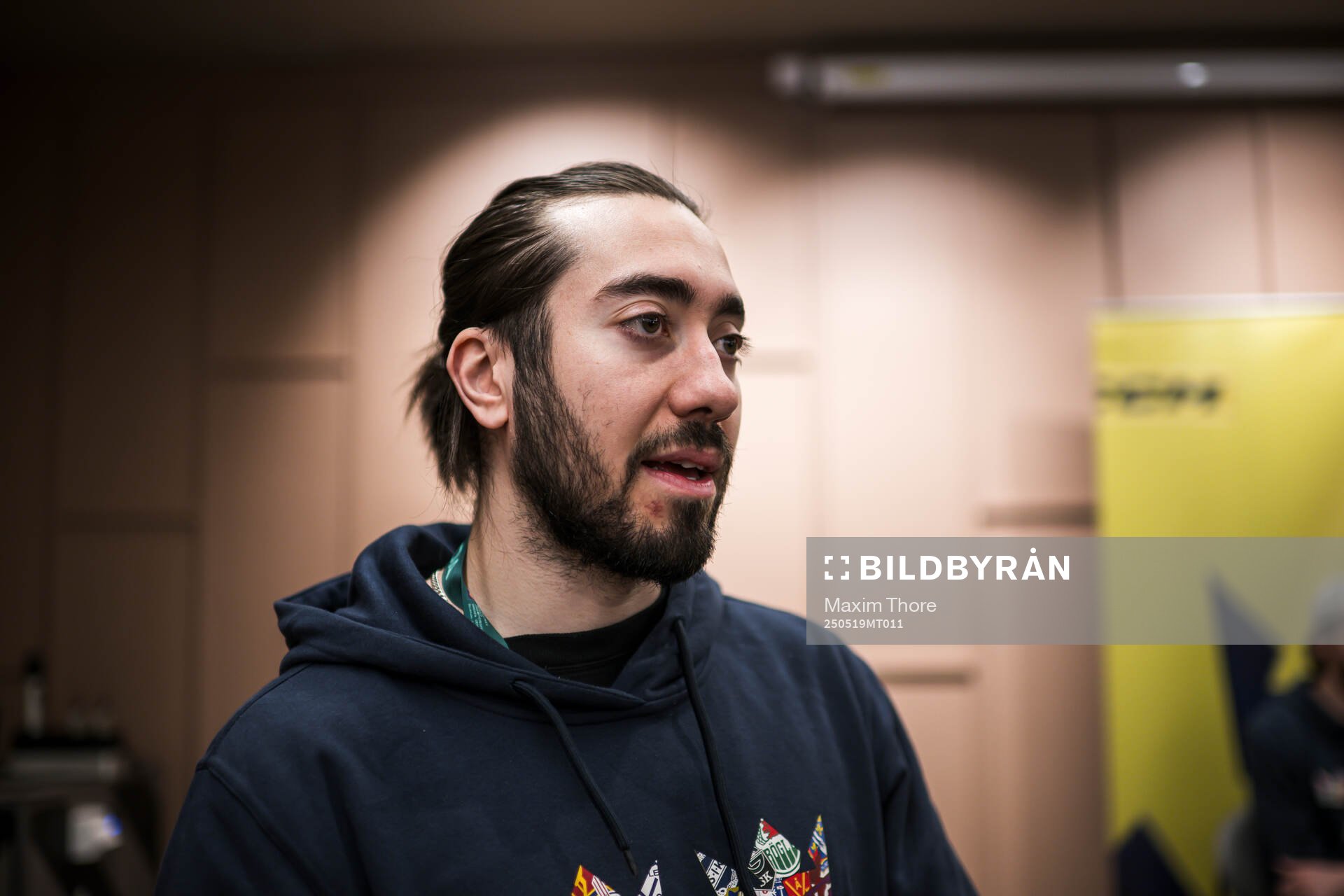 Mika Zibanejad of Sweden at a press event
