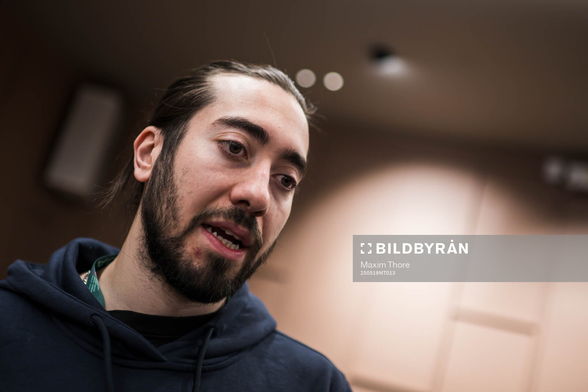Mika Zibanejad of Sweden at a press event
