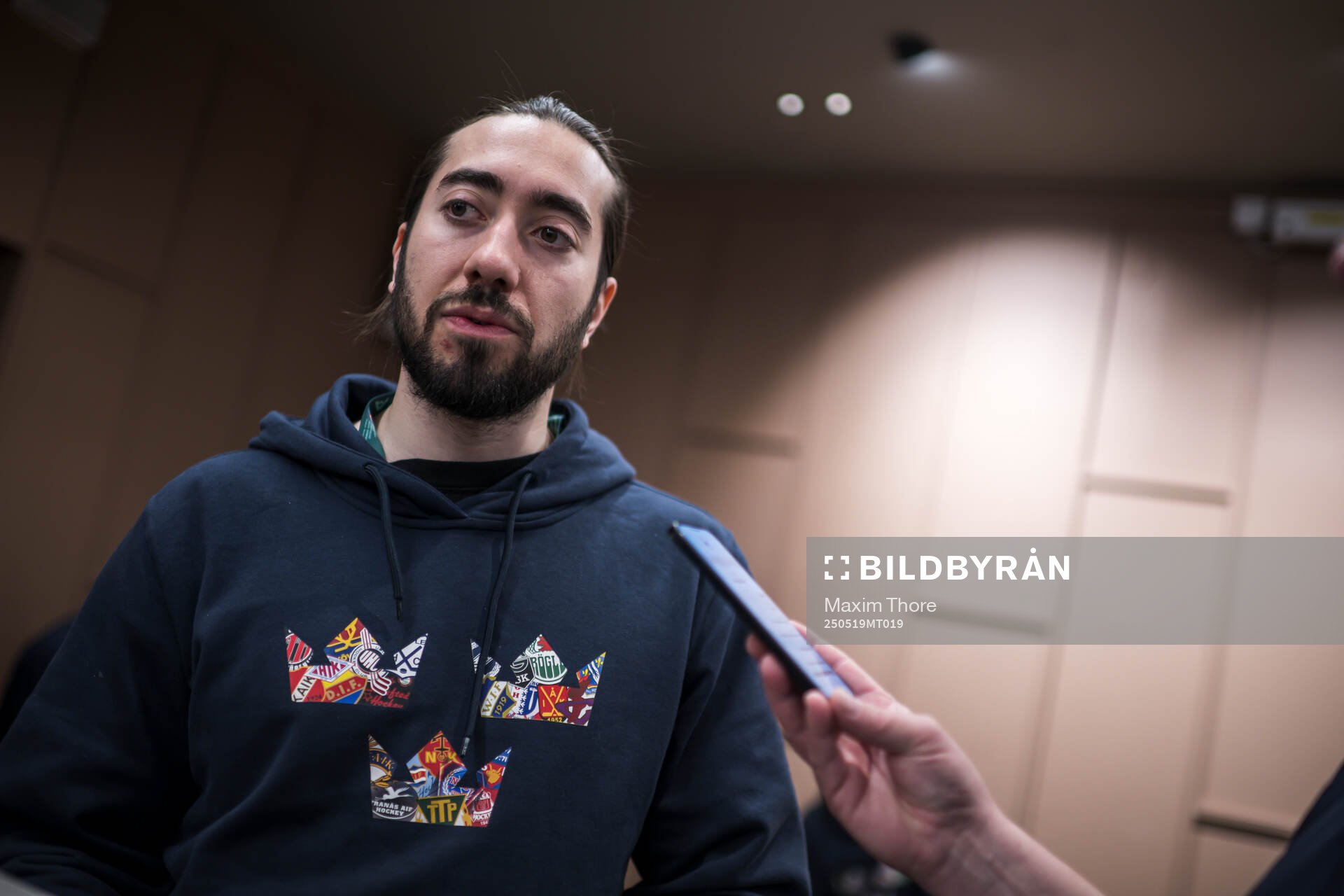 Mika Zibanejad of Sweden at a press event