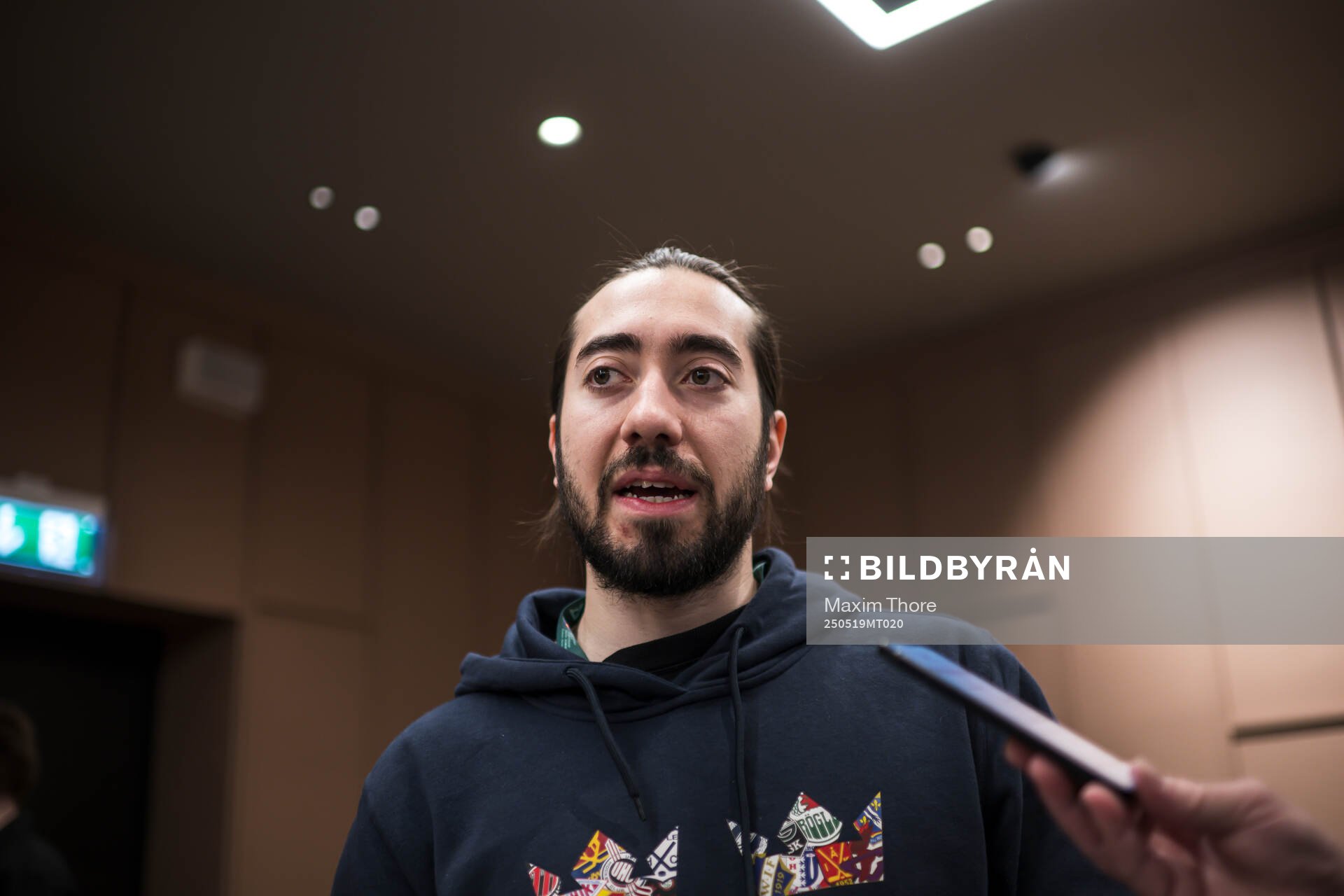 Mika Zibanejad of Sweden at a press event