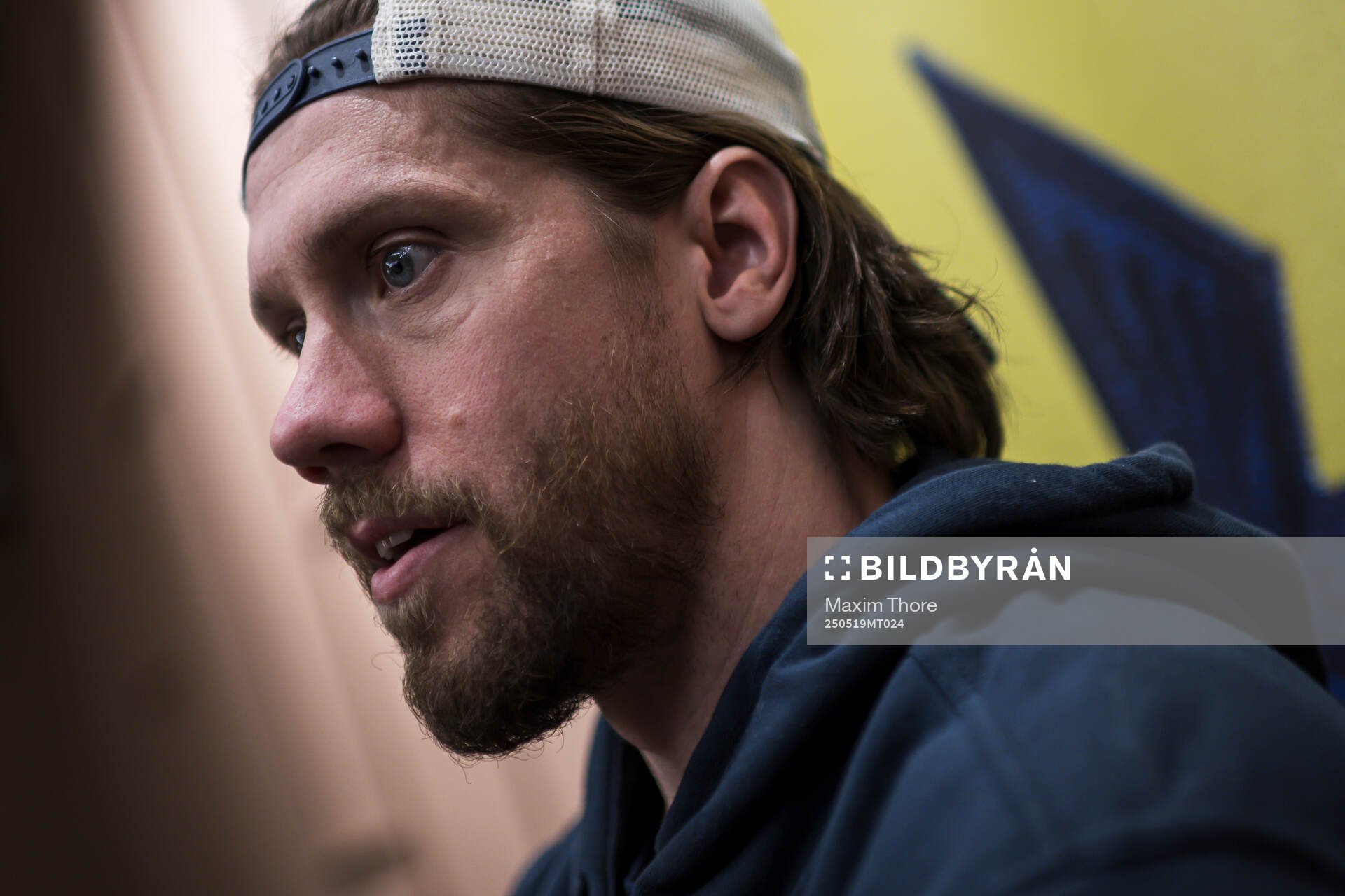 Goaltender Jacob Markström of Sweden at a press event