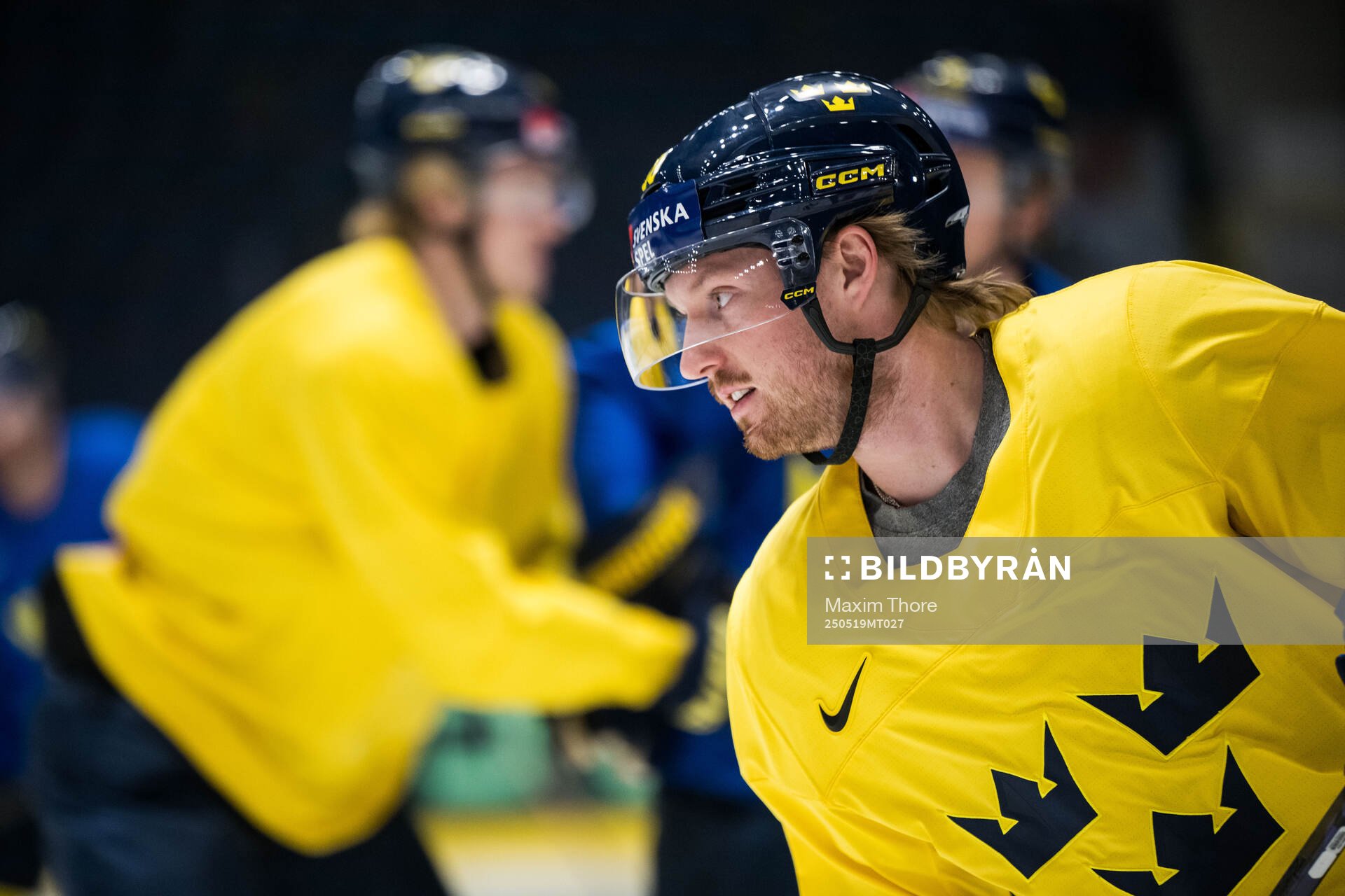 Rasmus Sandin of Sweden at a practice session