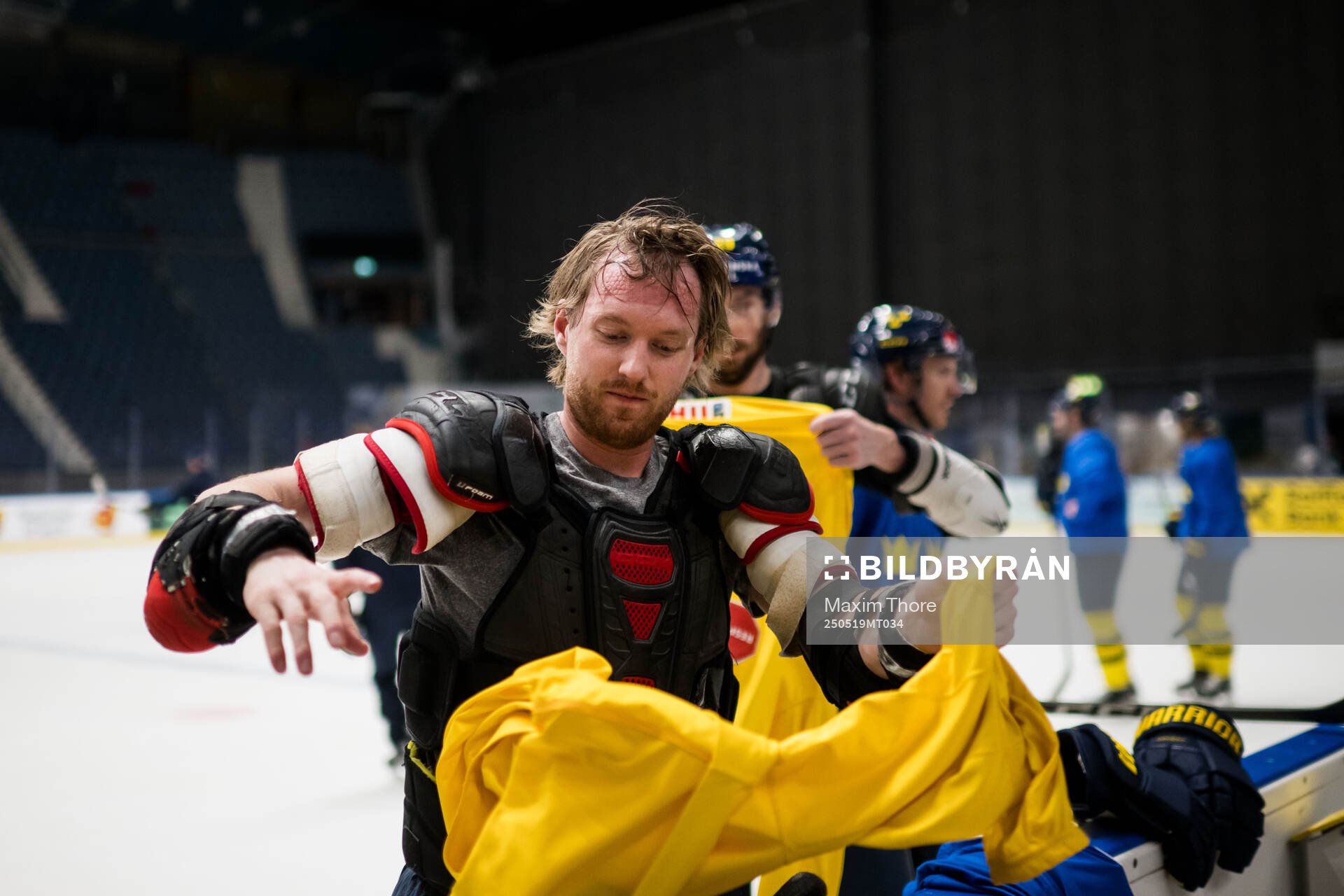 Rasmus Sandin of Sweden at a practice session