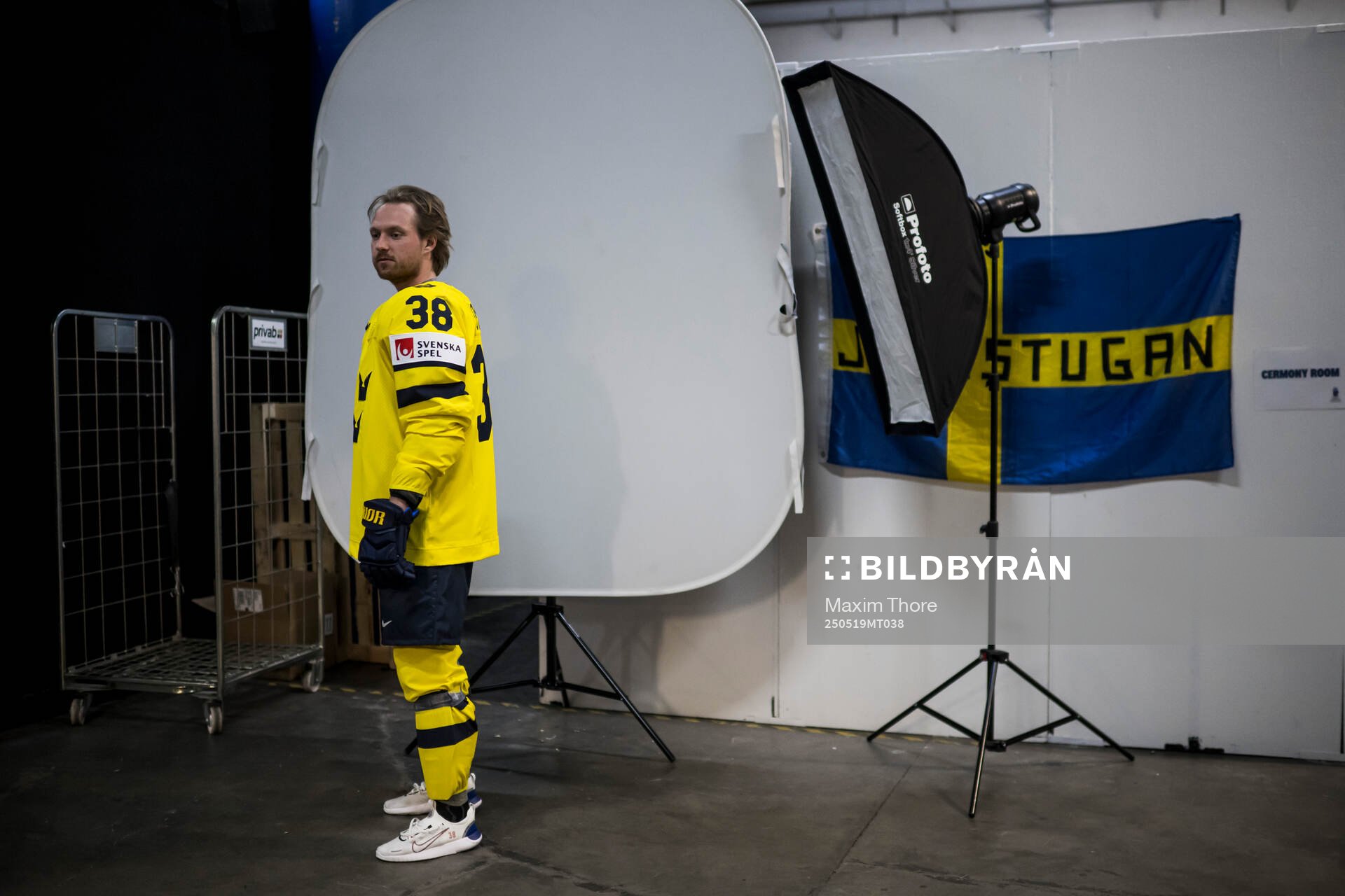 Rasmus Sandin of Sweden in the studio
