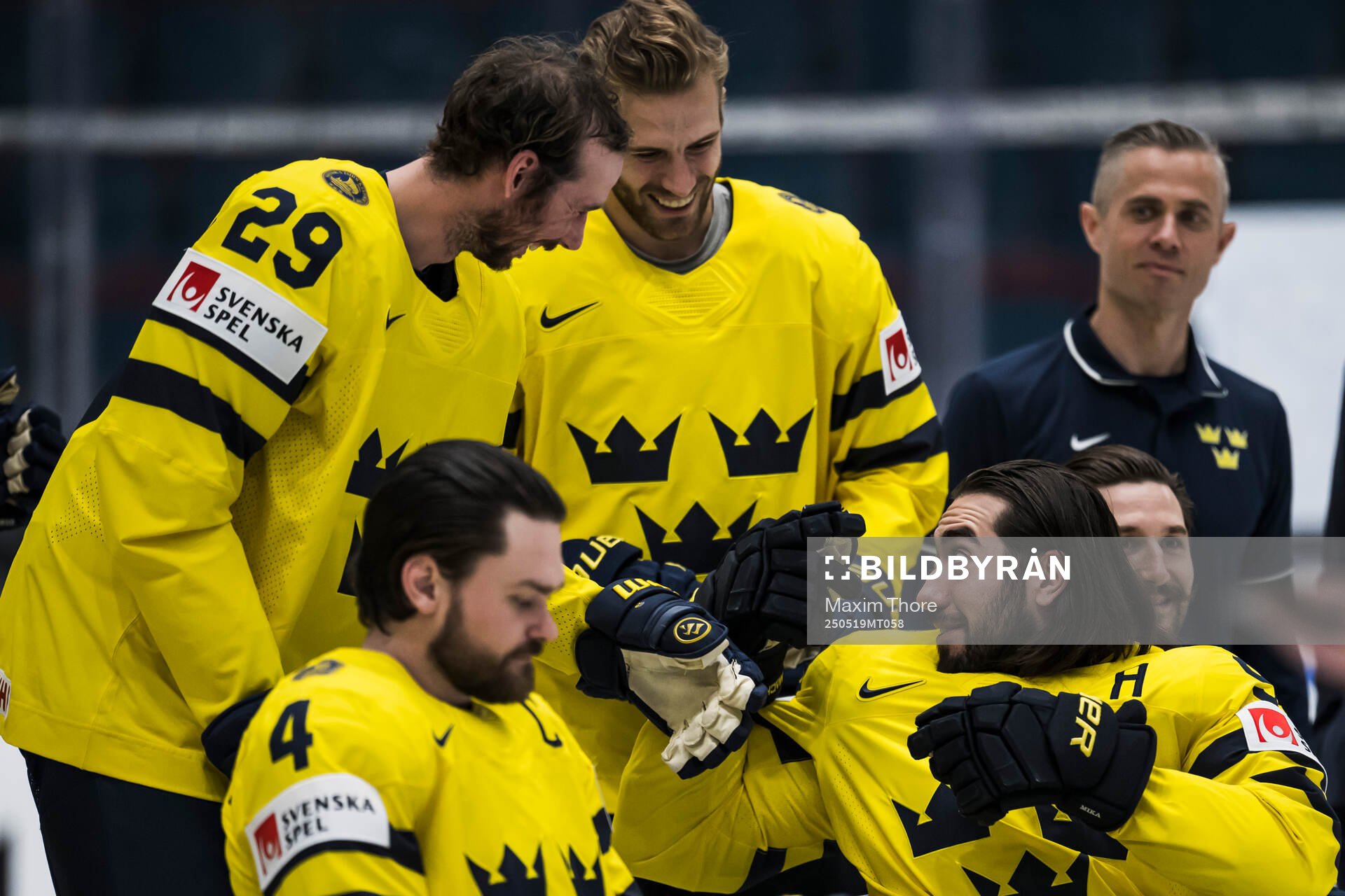 Marcus Pettersson, Alexander Wennberg and Mika Zibanejad of