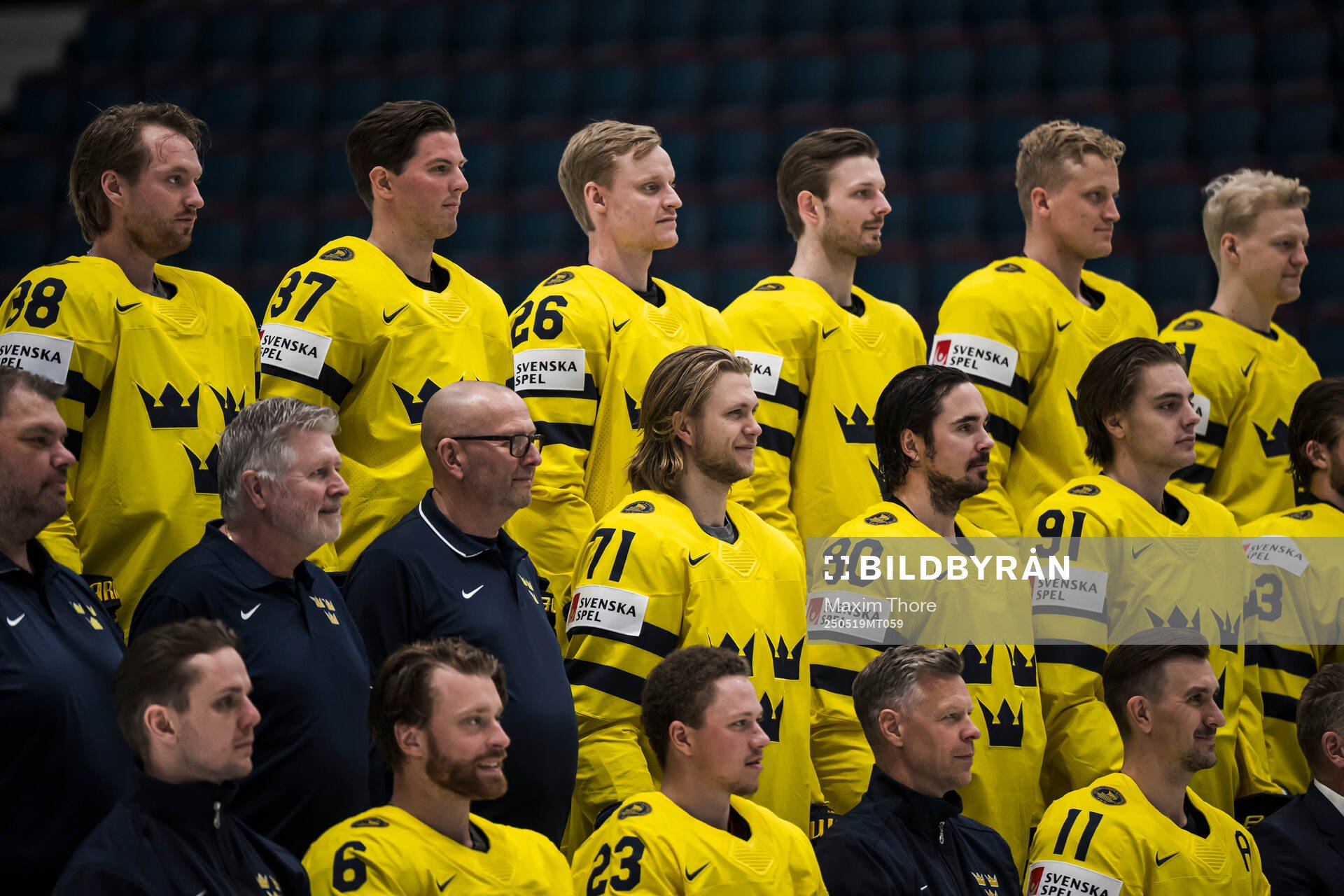 William Karlsson and Marcus Johansson of Sweden at the