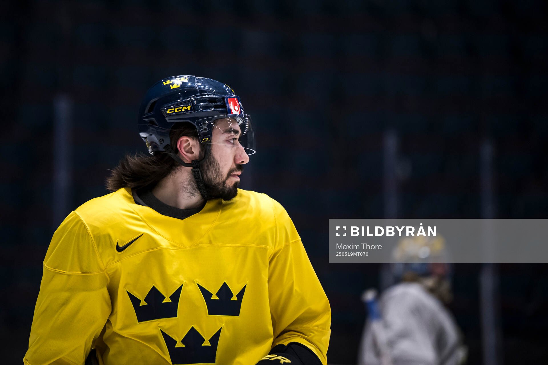 Mika Zibanejad of Sweden at a practice session