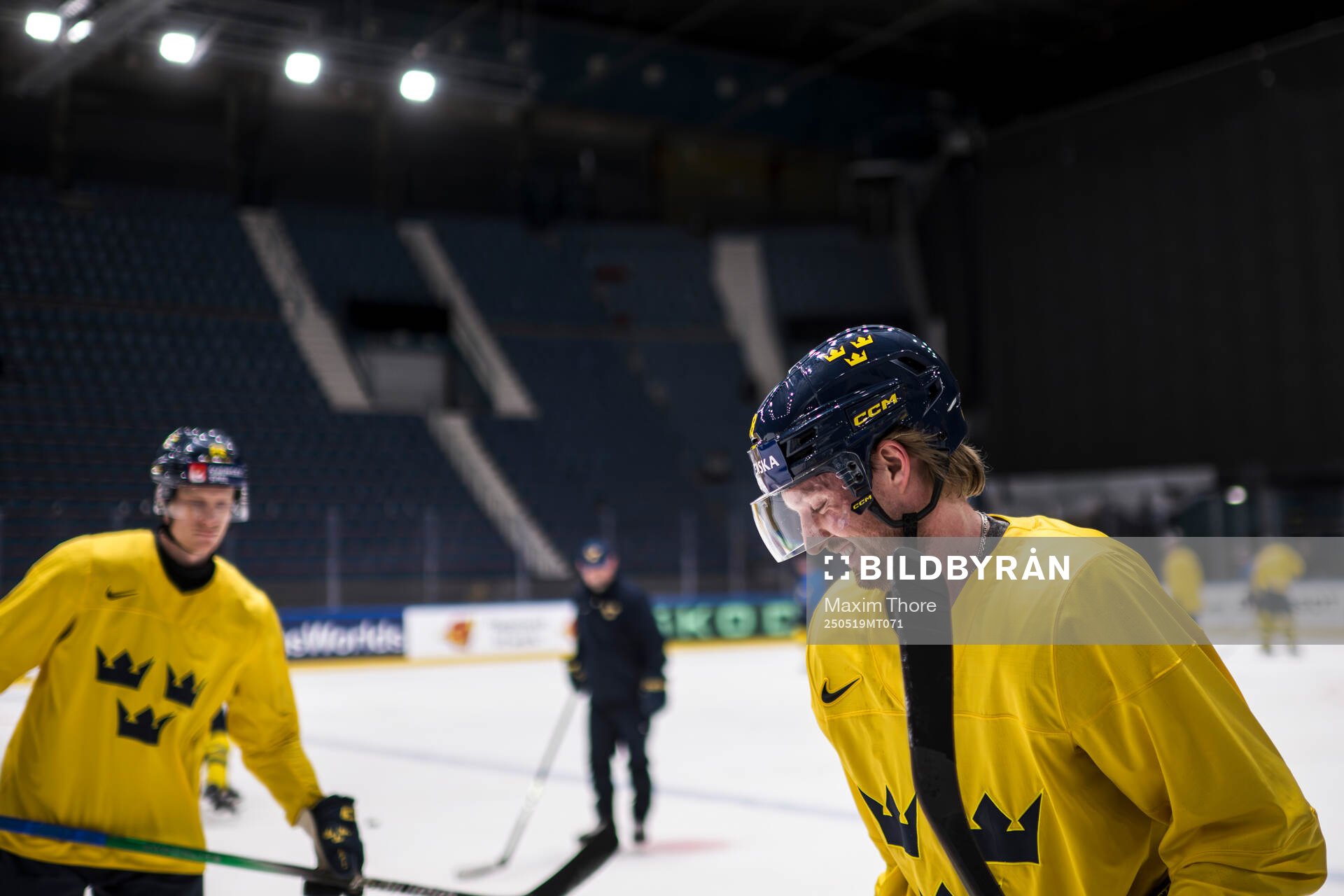 Rasmus Sandin of Sweden at a practice session
