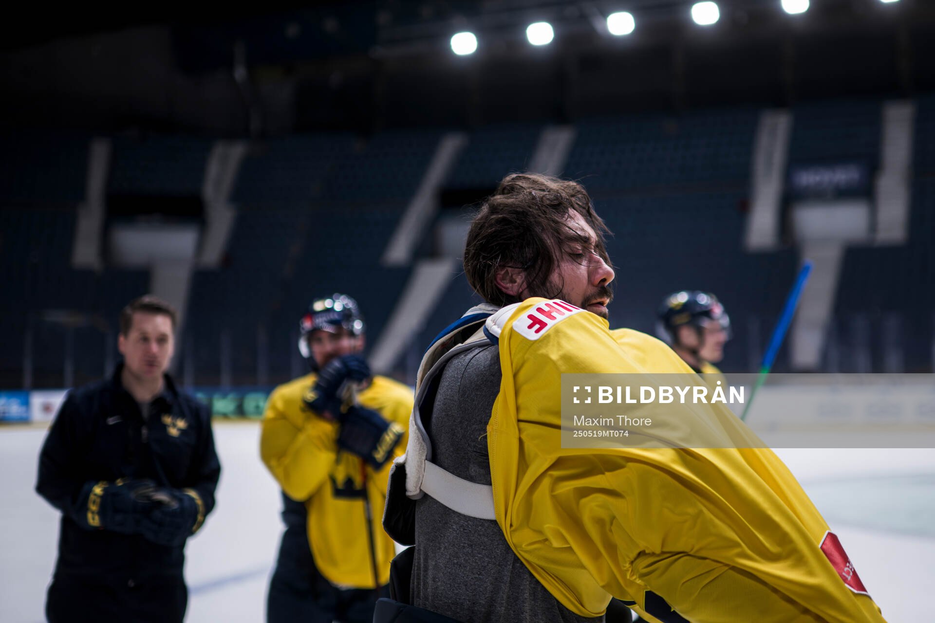 Mika Zibanejad of Sweden at a practice session