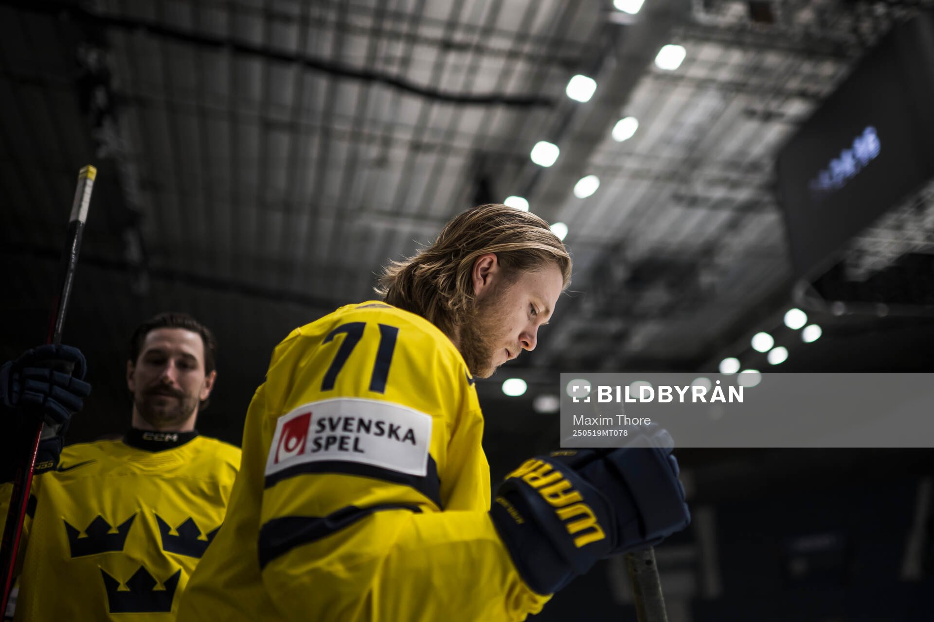 Filip Forsberg and William Karlsson of Sweden at the