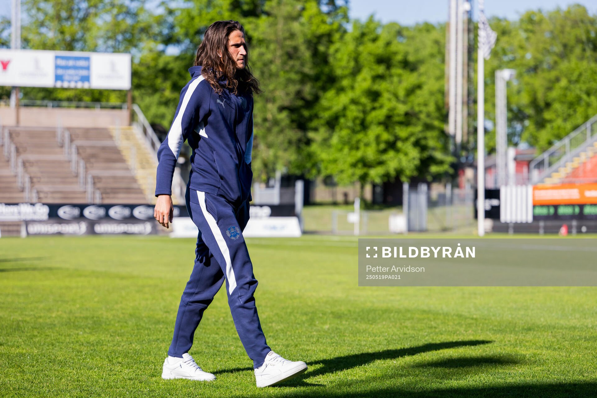Helsingborgs Ervin Gigovic inför fotbollsmatchen i Superettan mellan Landskrona och Helsingborg den 19 maj 2025 i Landskrona. 
