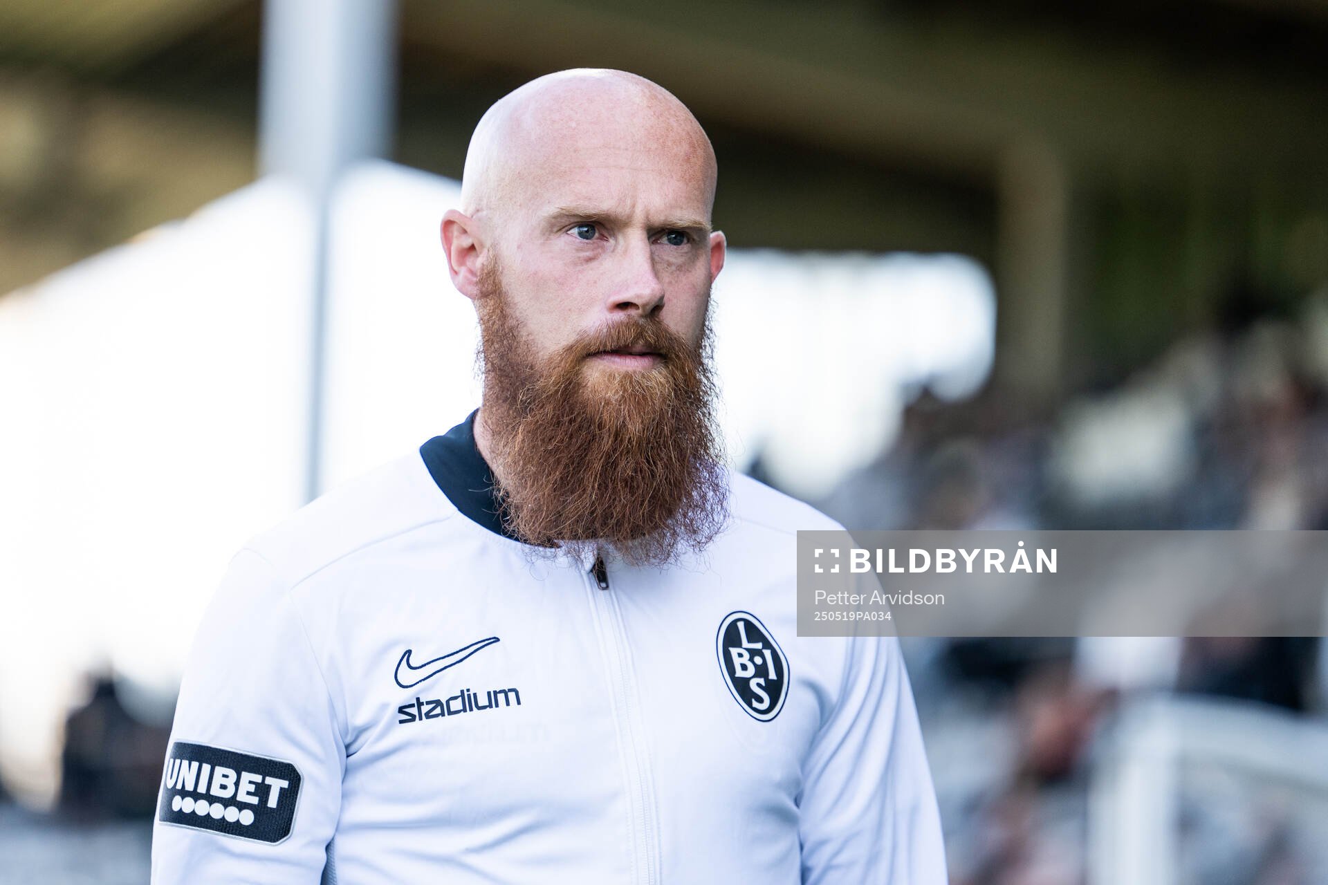 Landskronas tränare Max Mölder inför fotbollsmatchen i Superettan mellan Landskrona och Helsingborg den 19 maj 2025 i Landskrona. 