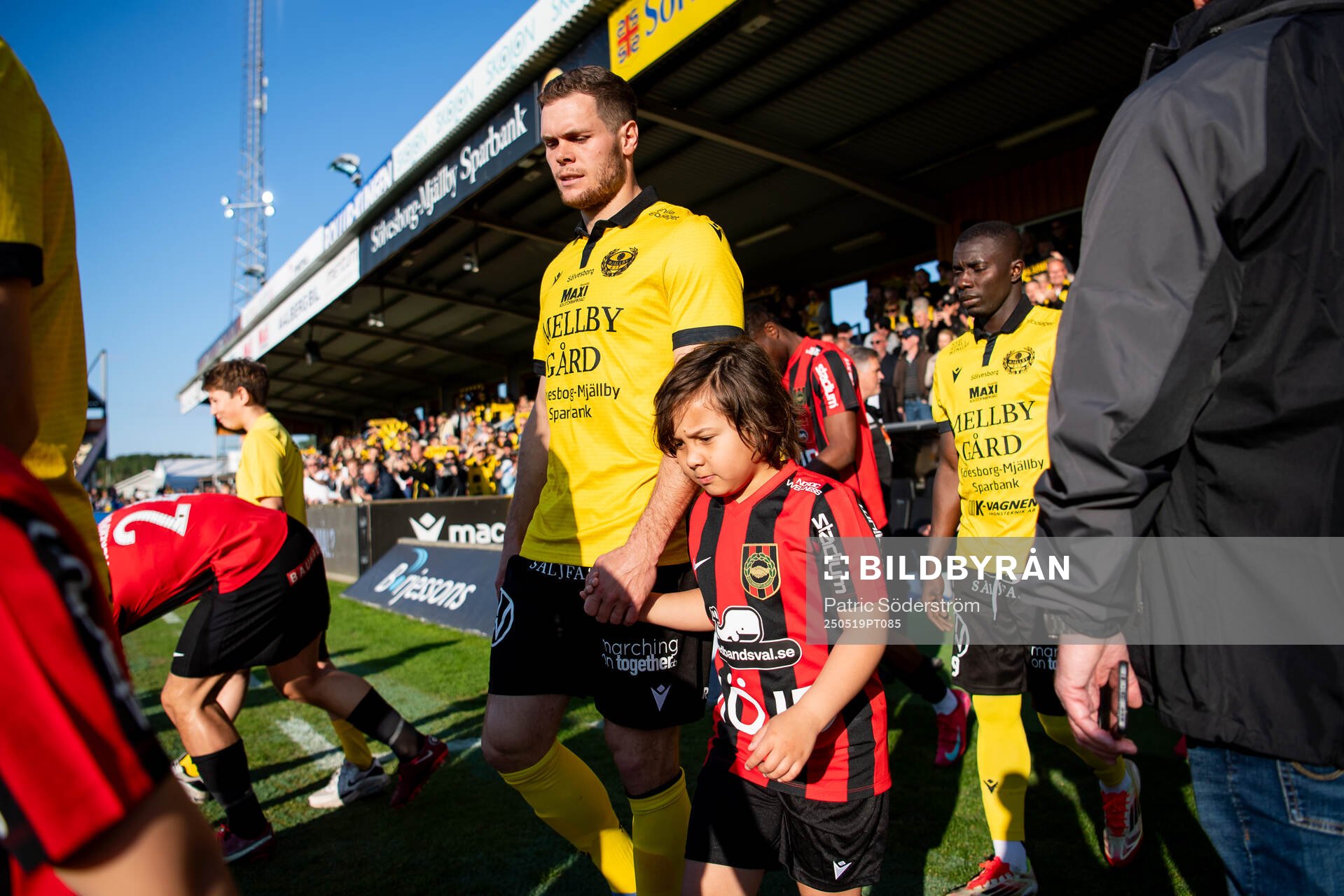 Mjällbys Jacob Bergström under fotbollsmatchen i Allsvenskan mellan Mjällby och Brommapojkarna den 19 maj 2025 i Hällevik. 