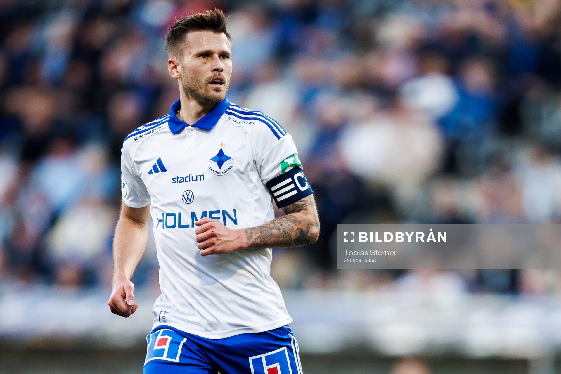 IFK Norrköpings Arnor Traustason under fotbollsmatchen i Allsvenskan mellan Sirius och IFK Norrköping den 19 maj 2025 i Uppsala. 