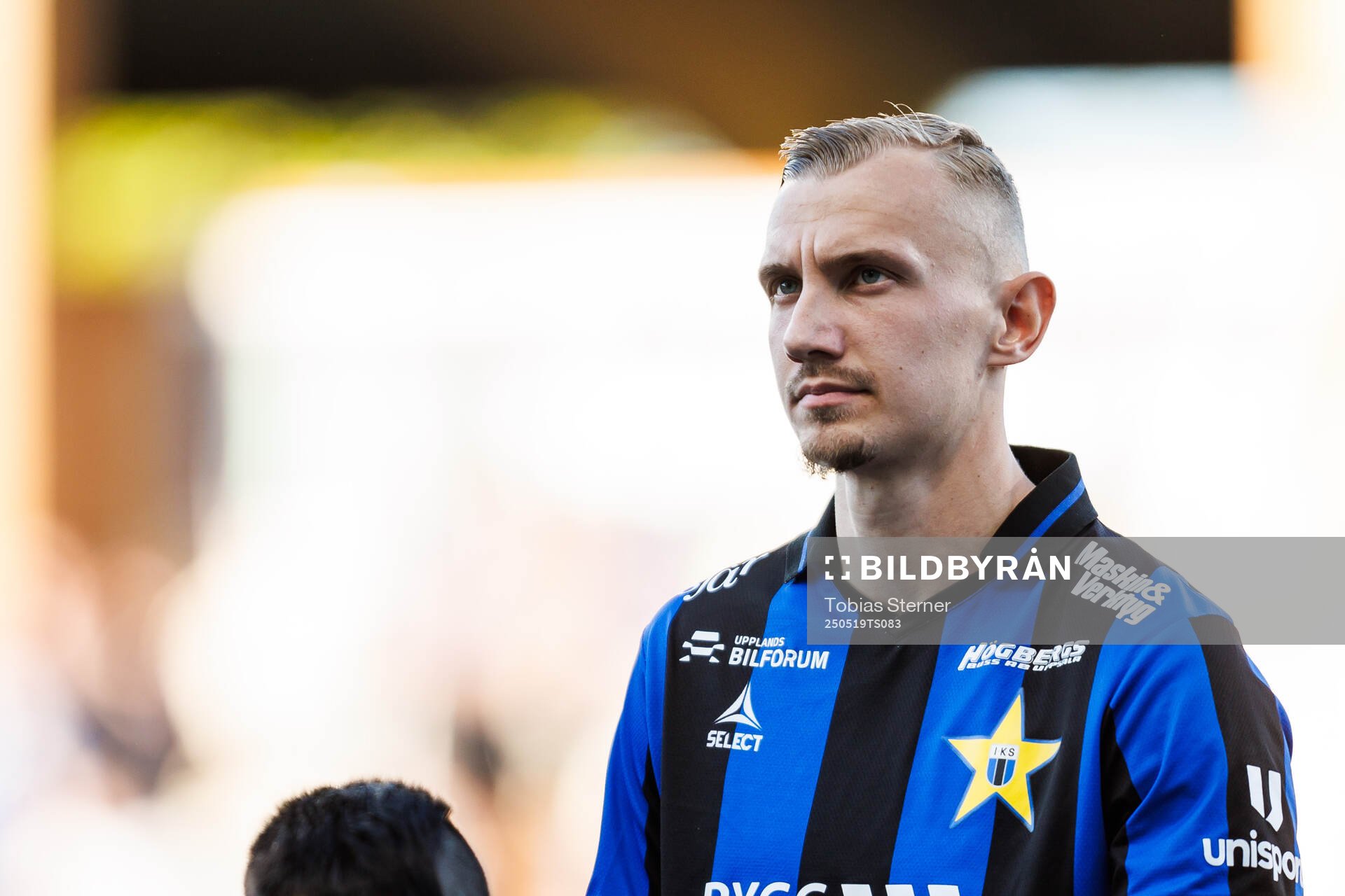 Sirius Jakob Voelkerling Persson under fotbollsmatchen i Allsvenskan mellan Sirius och IFK Norrköping den 19 maj 2025 i Uppsala. 
