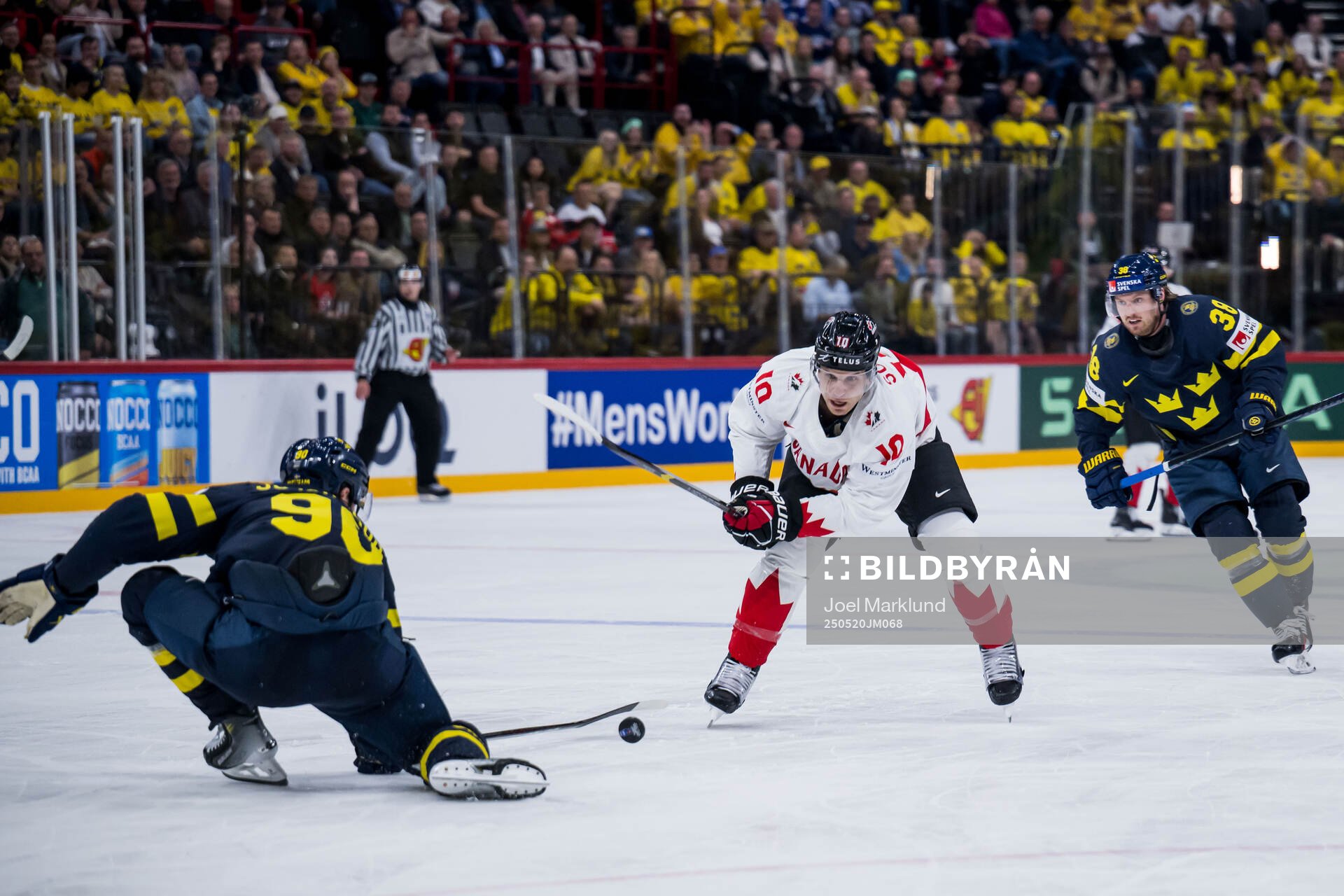 Marcus Johansson and Rasmus Sandin of Sweden against