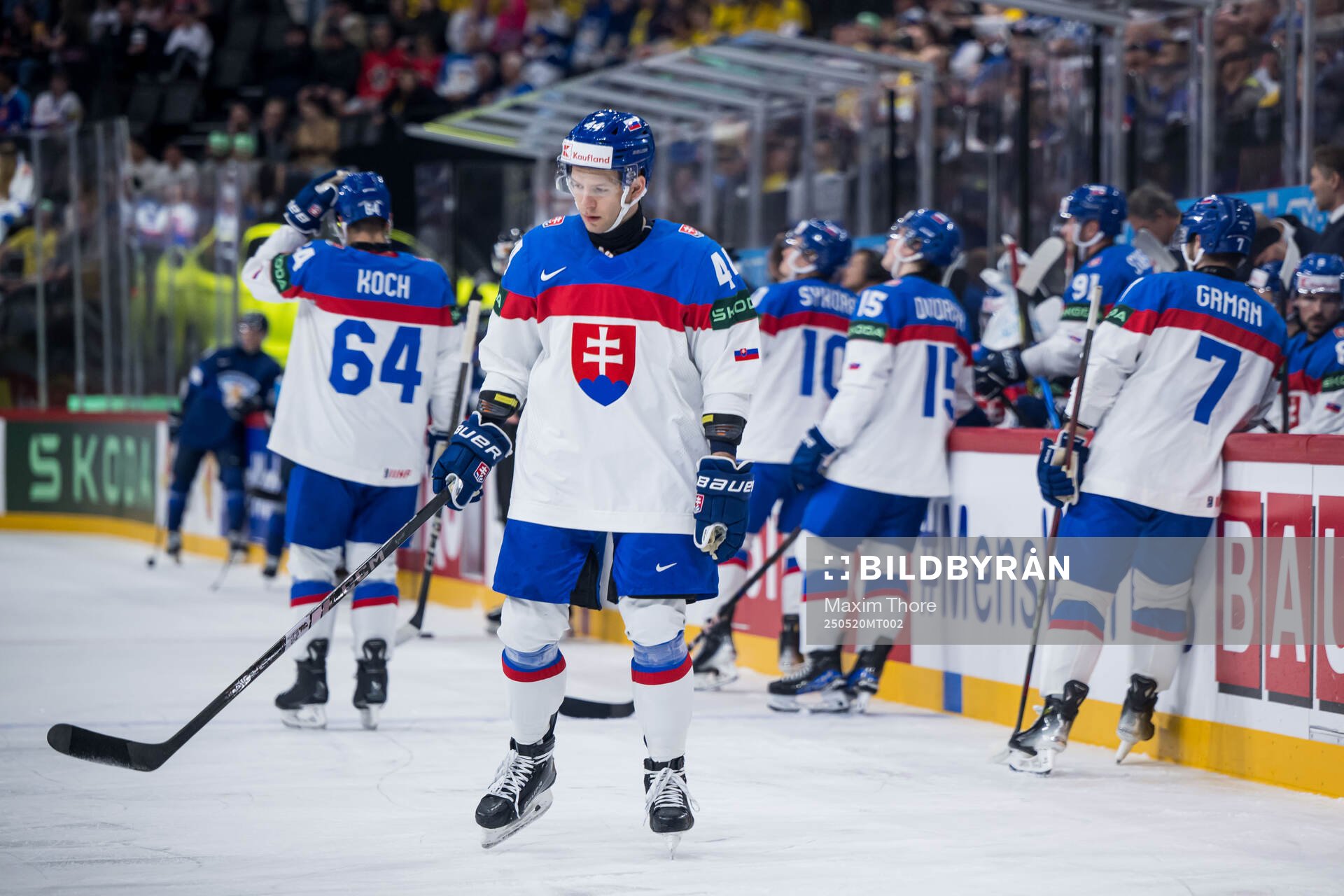 Mislav Rosandic of Slovakia looks dejected