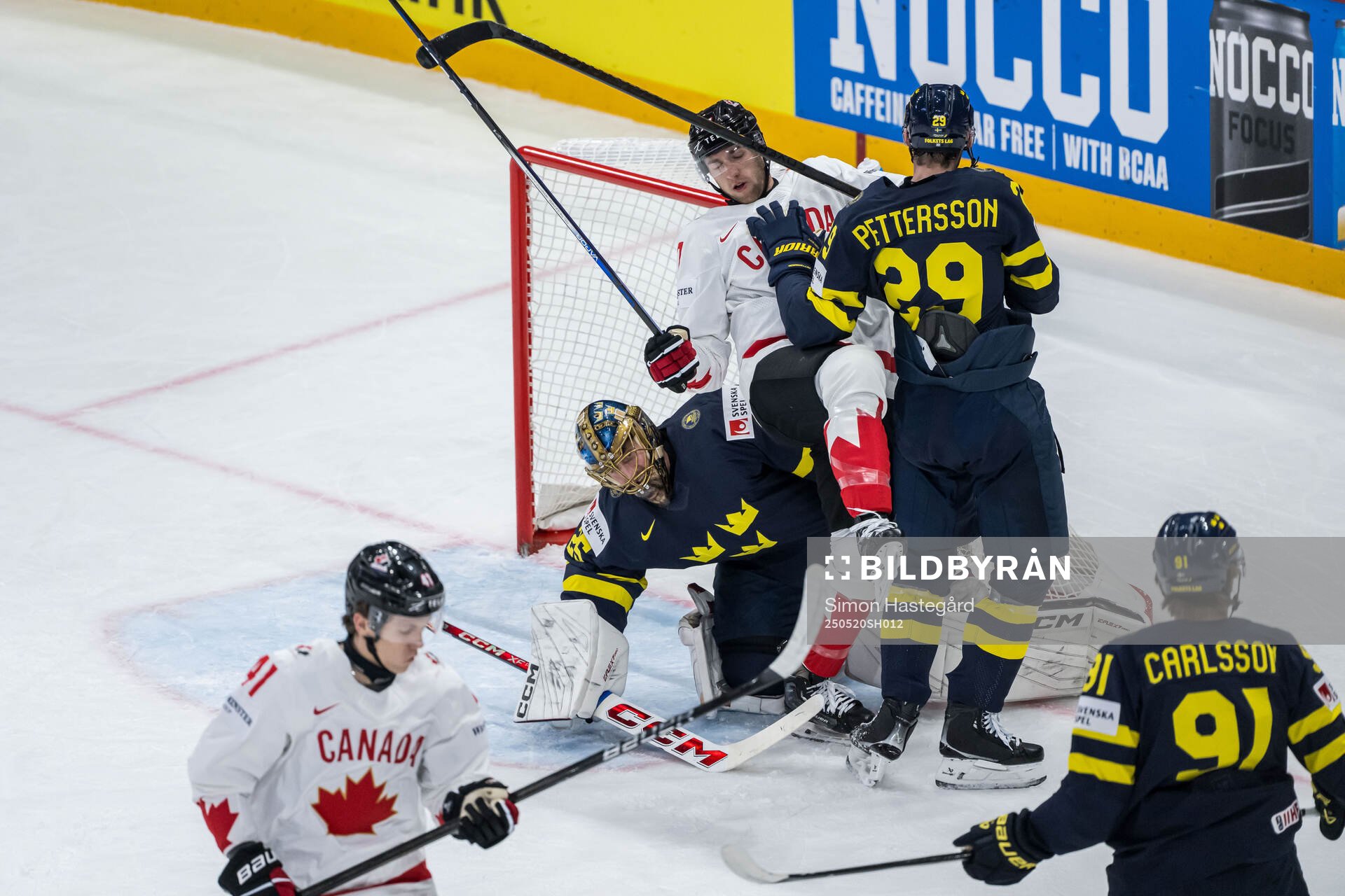 Will Cuylle of Canada against goaltender Jacob Markström