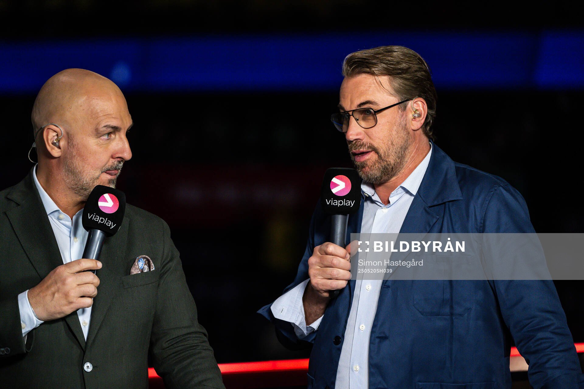 Erik Granqvist and Peter Forsberg of Swedish broadcaster