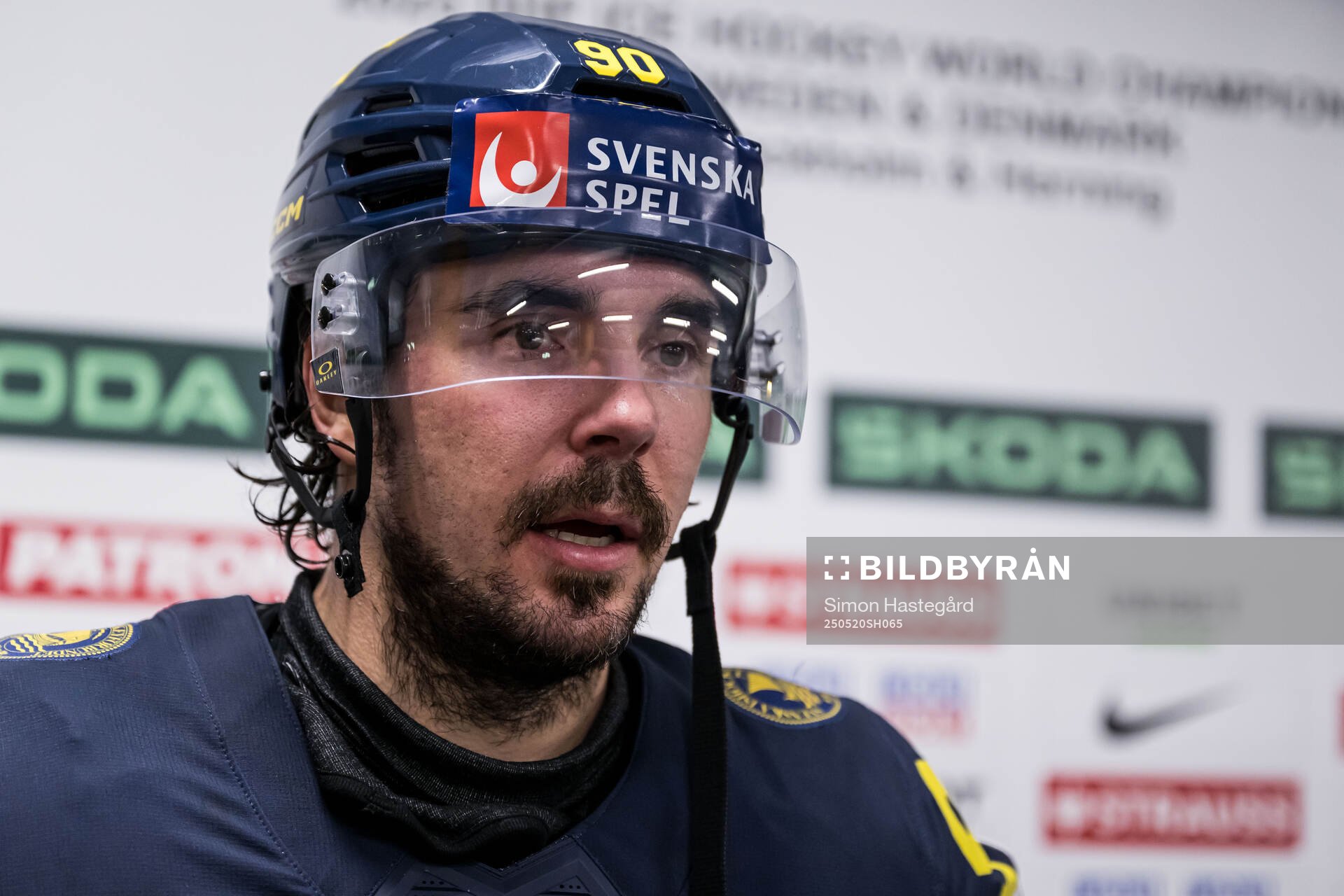 Marcus Johansson of Sweden in mixed zone