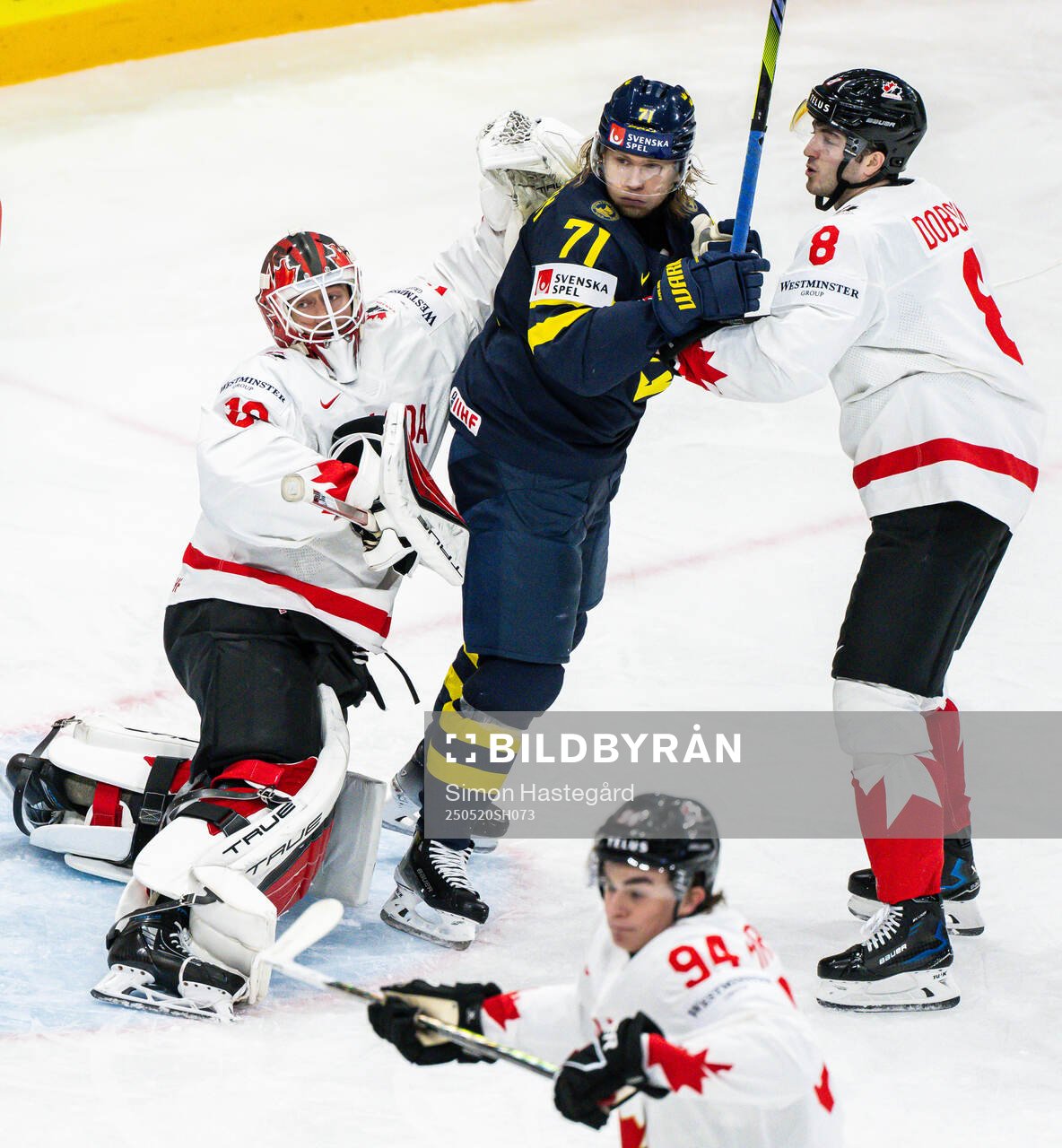 William Karlsson of Sweden against goaltender Jordan