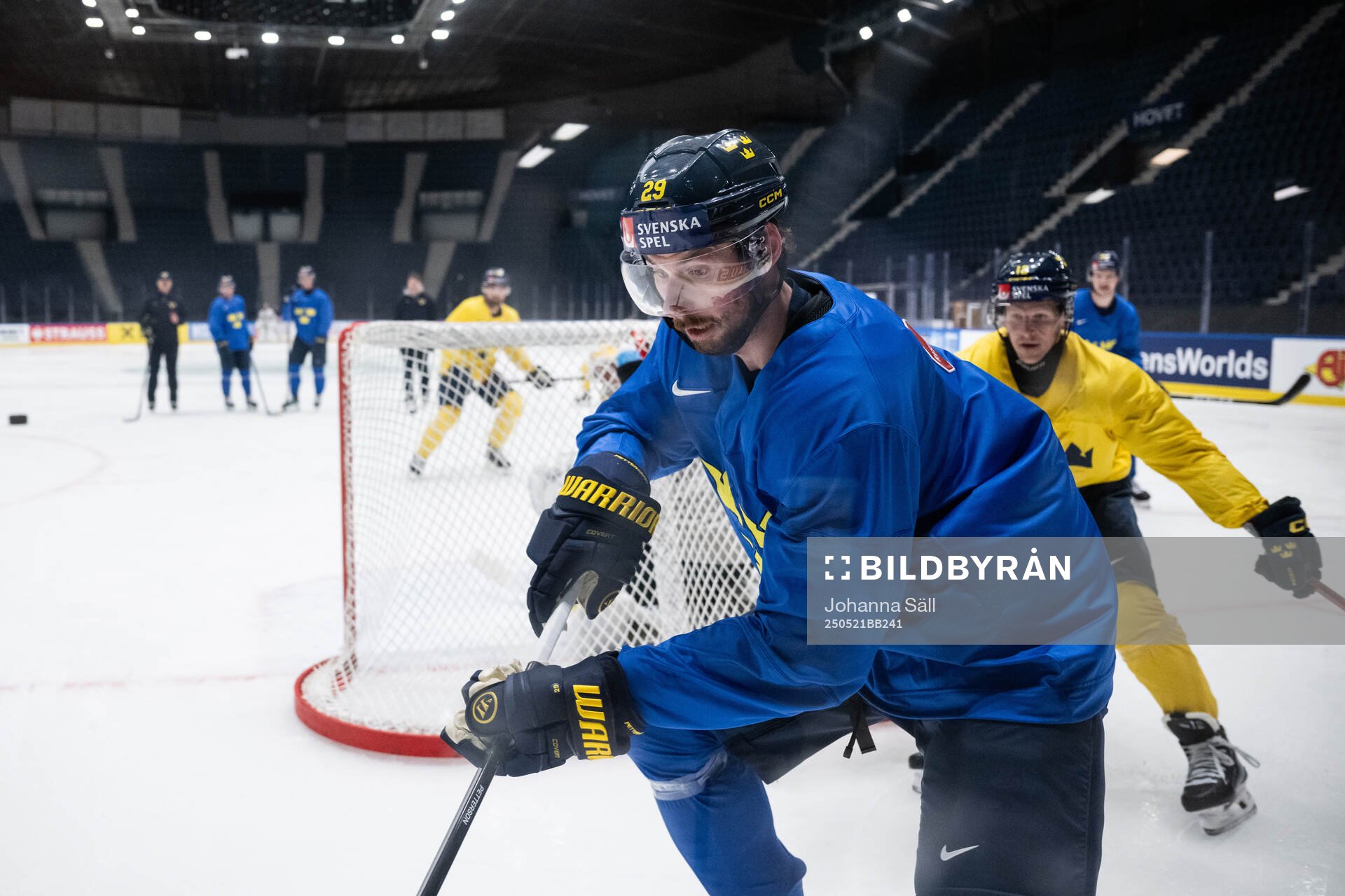 Marcus Pettersson of Sweden at a practice session