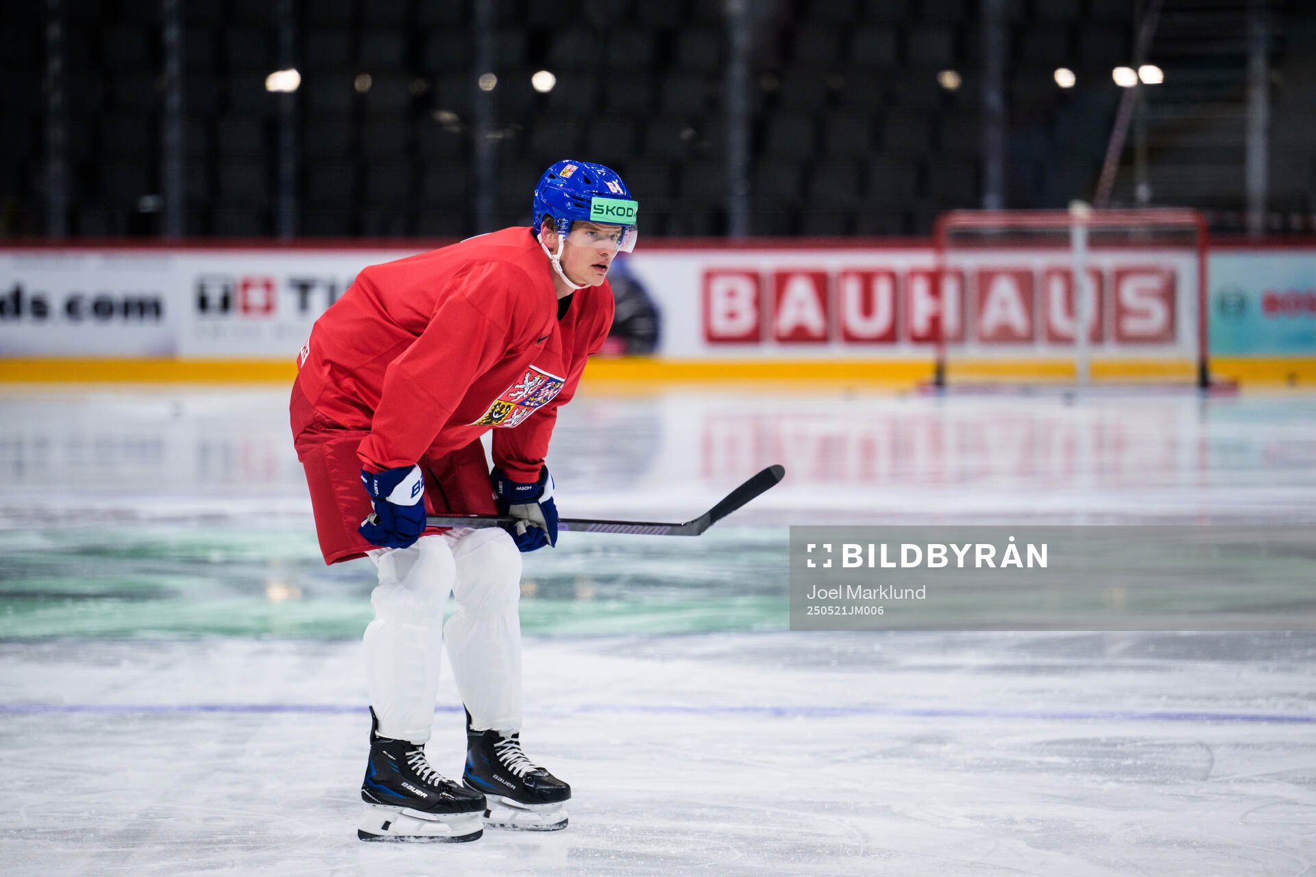David Kampf of Czech Republic at a practice session