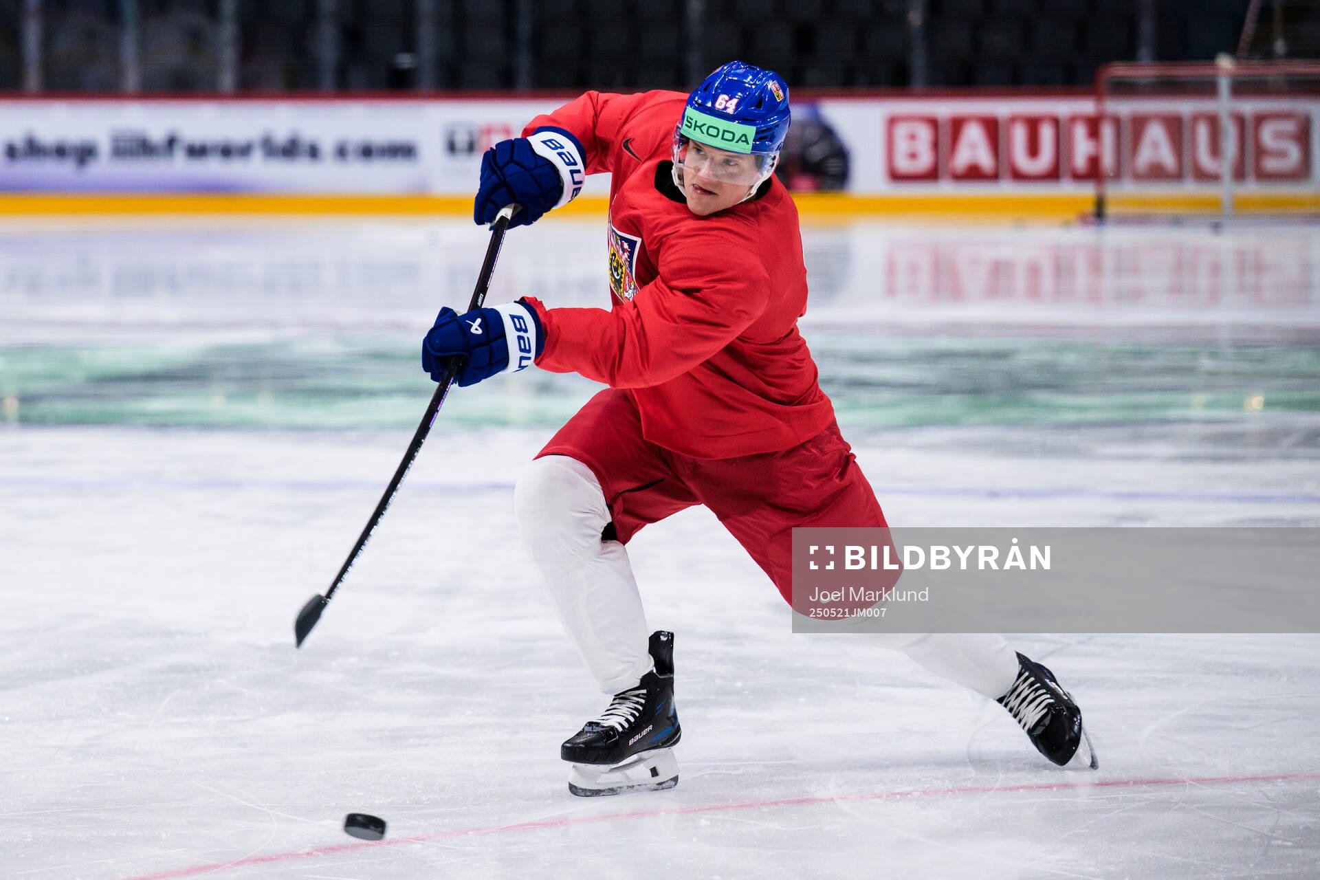 David Kampf of Czech Republic at a practice session