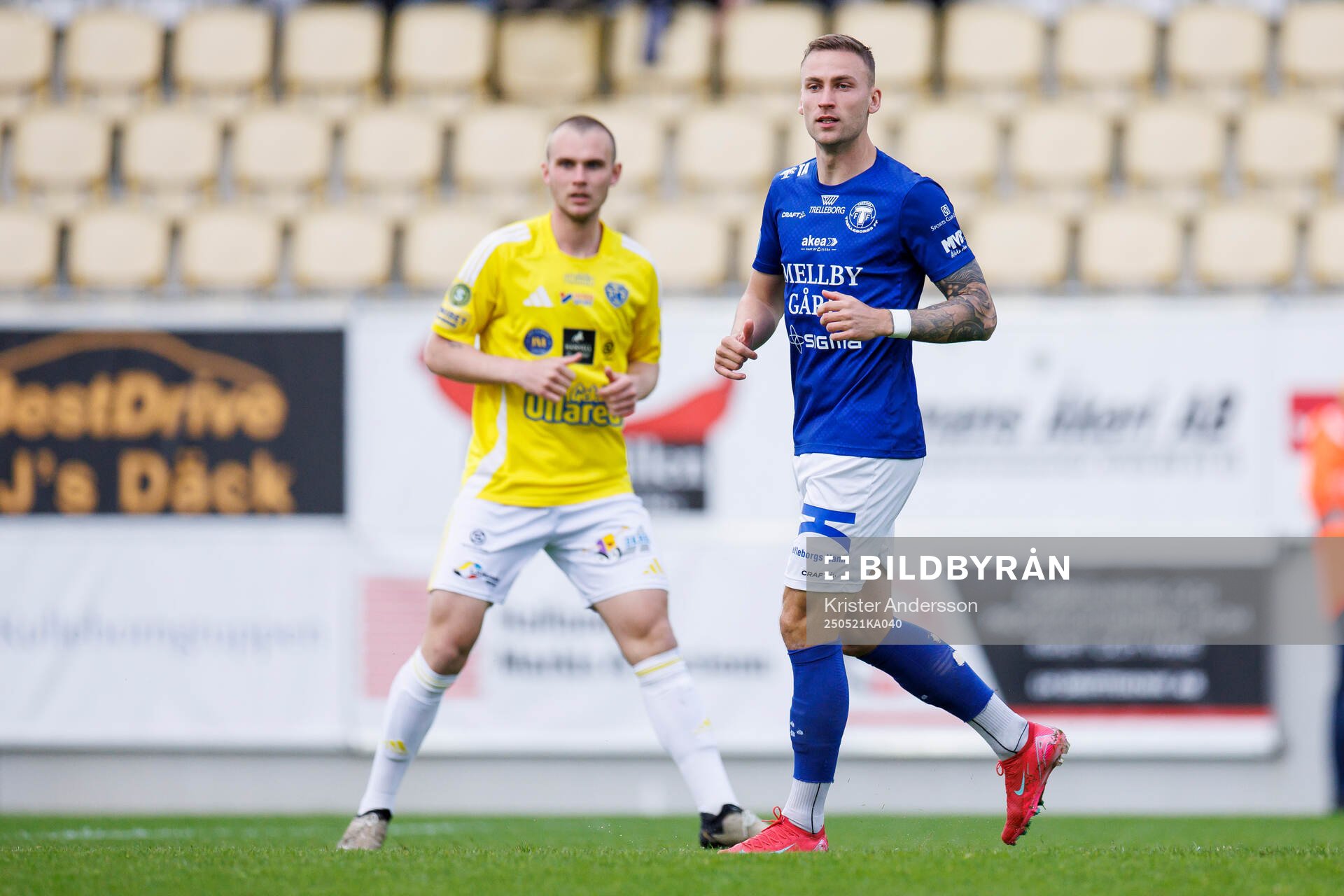 Trelleborgs Filip Bohman under fotbollsmatchen i Superettan mellan Falkenberg och Trelleborg den 21 maj 2025 i Falkenberg. 