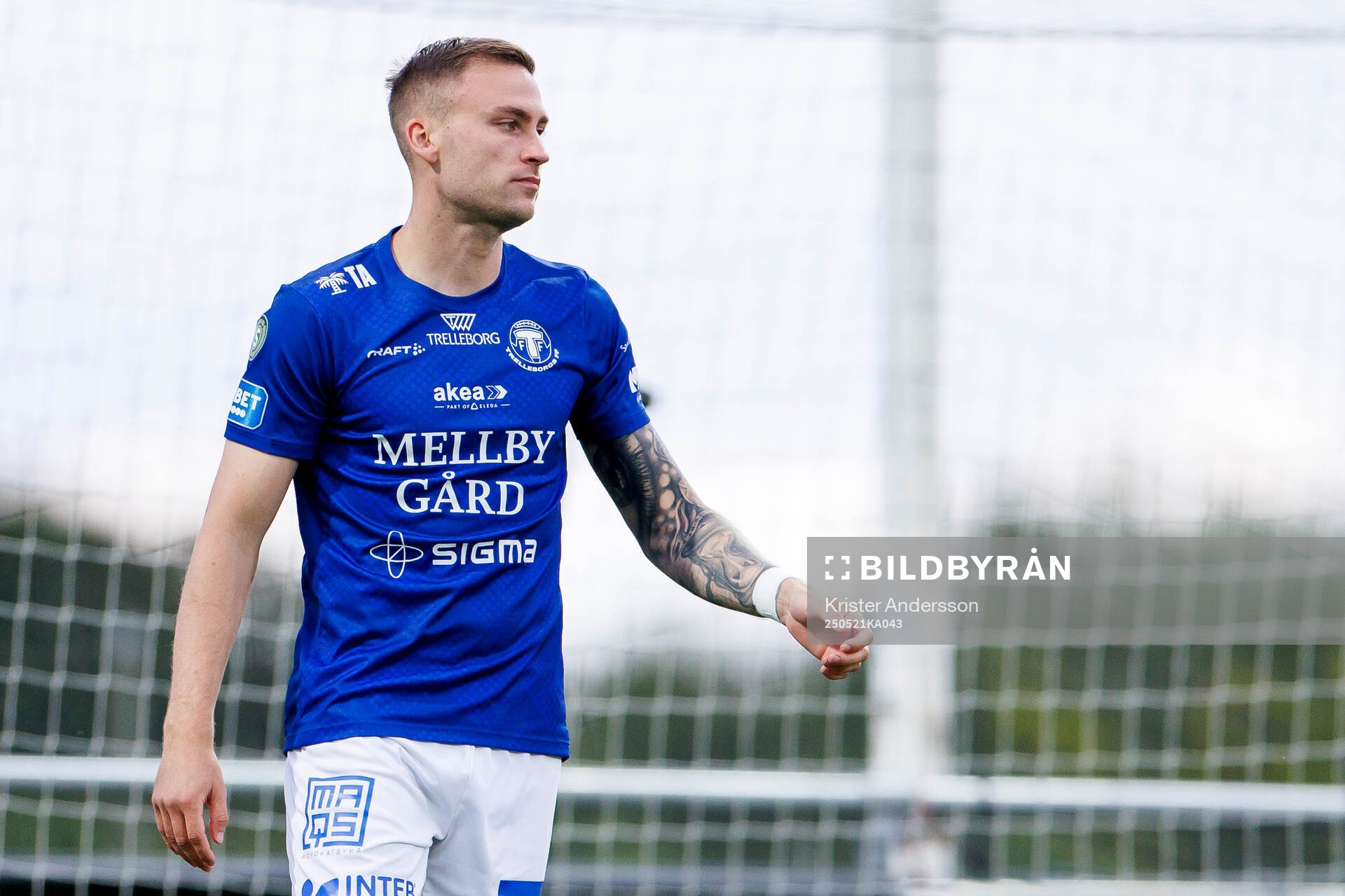Trelleborgs Filip Bohman under fotbollsmatchen i Superettan mellan Falkenberg och Trelleborg den 21 maj 2025 i Falkenberg. 