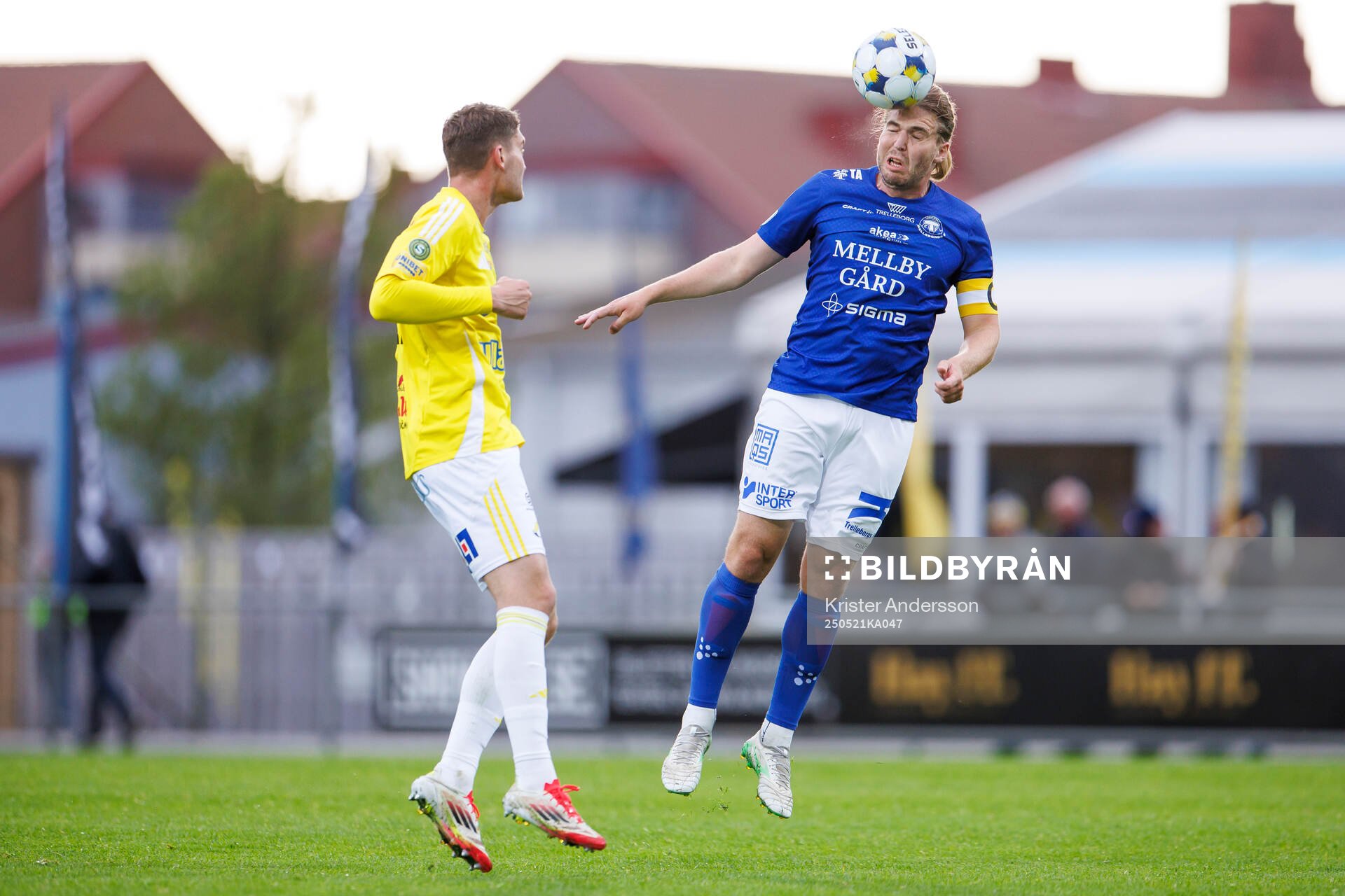 Trelleborgs Charlie Weberg under fotbollsmatchen i Superettan mellan Falkenberg och Trelleborg den 21 maj 2025 i Falkenberg. 